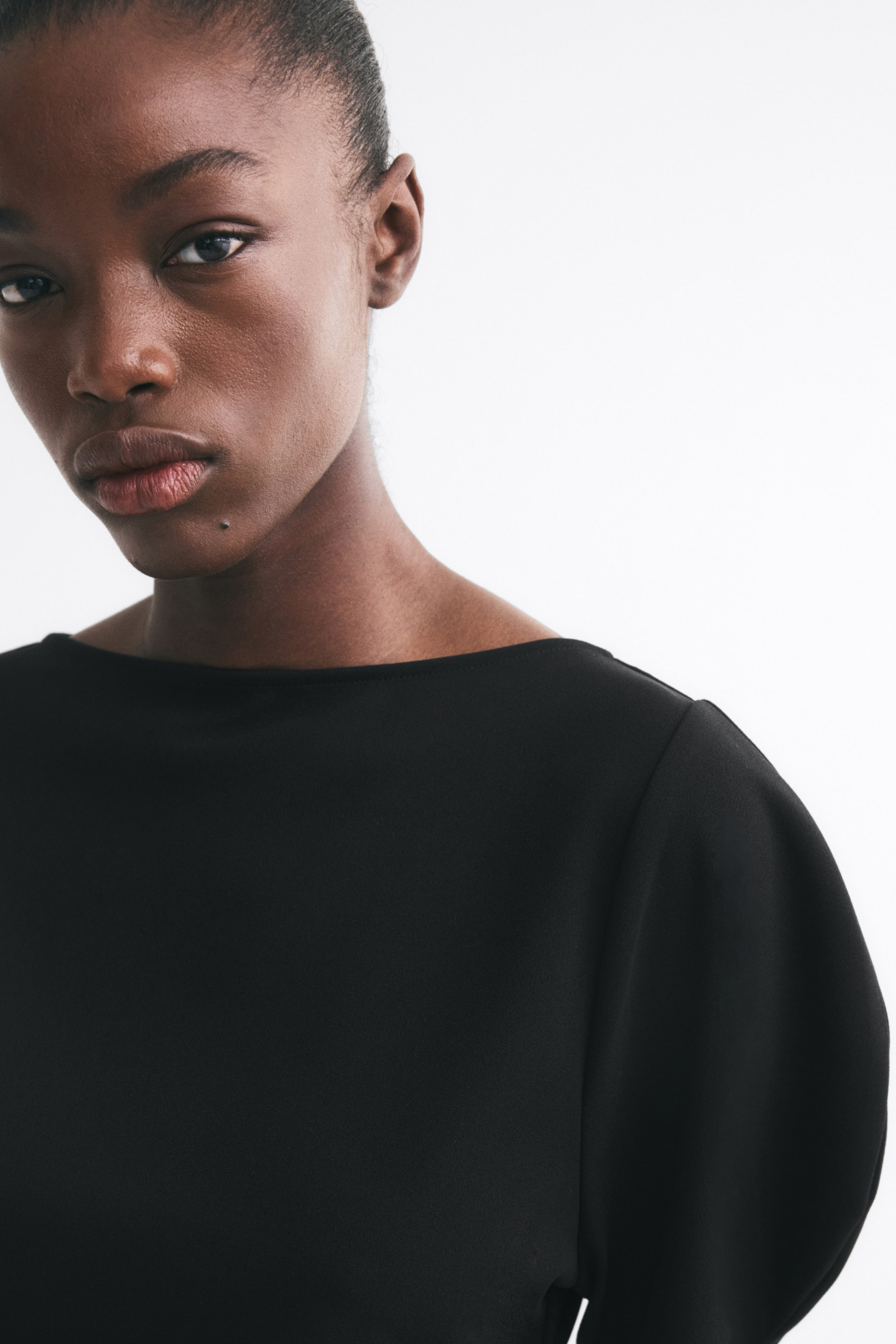 Puff-Sleeved Asymmetric Top