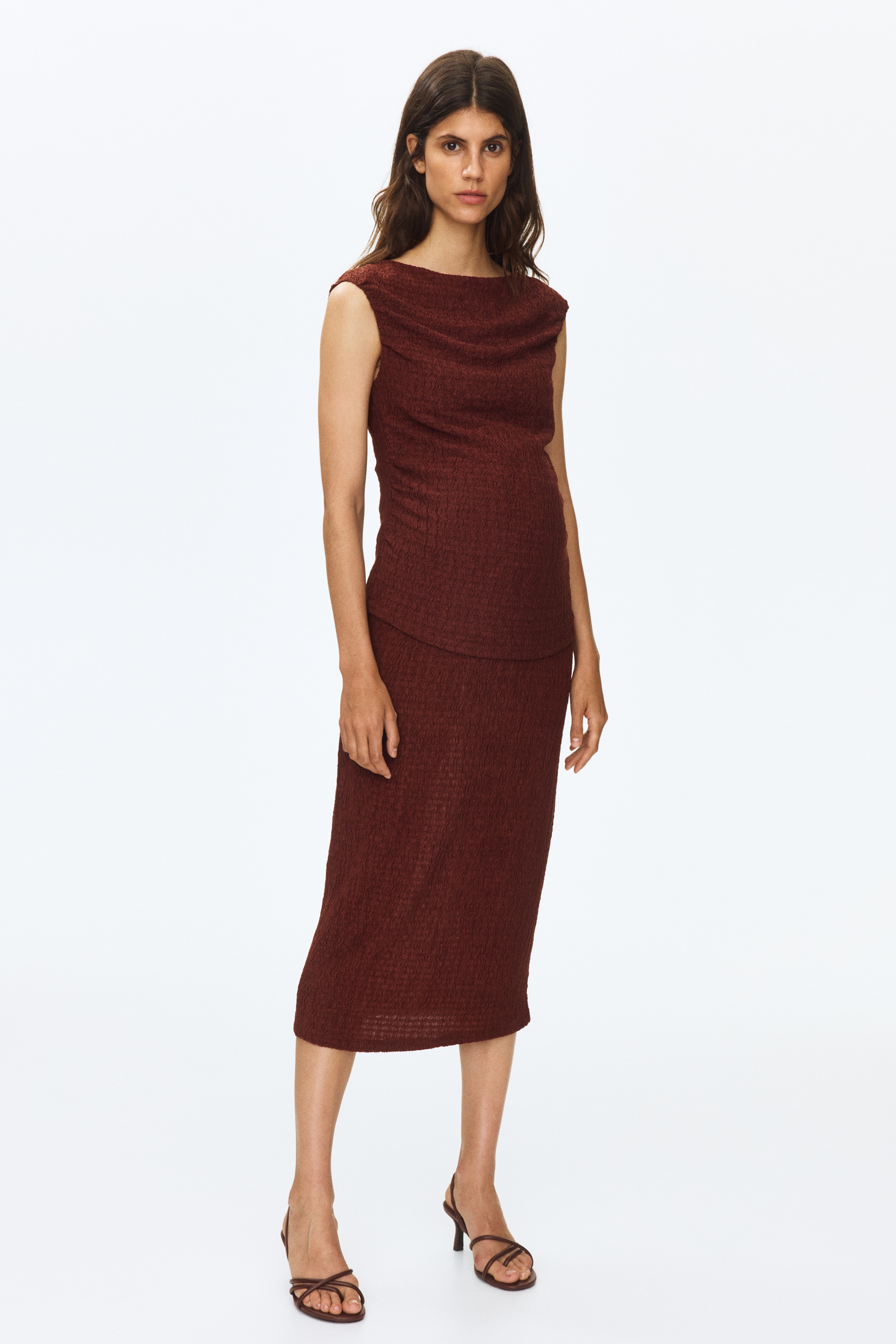 Women's Rust brown MAMA 2-Piece Textured Jersey Set | H&M US