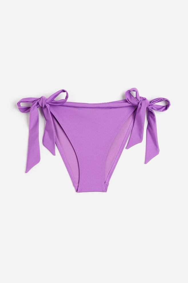 Tie tanga bikini bottoms - Purple/Black - 2