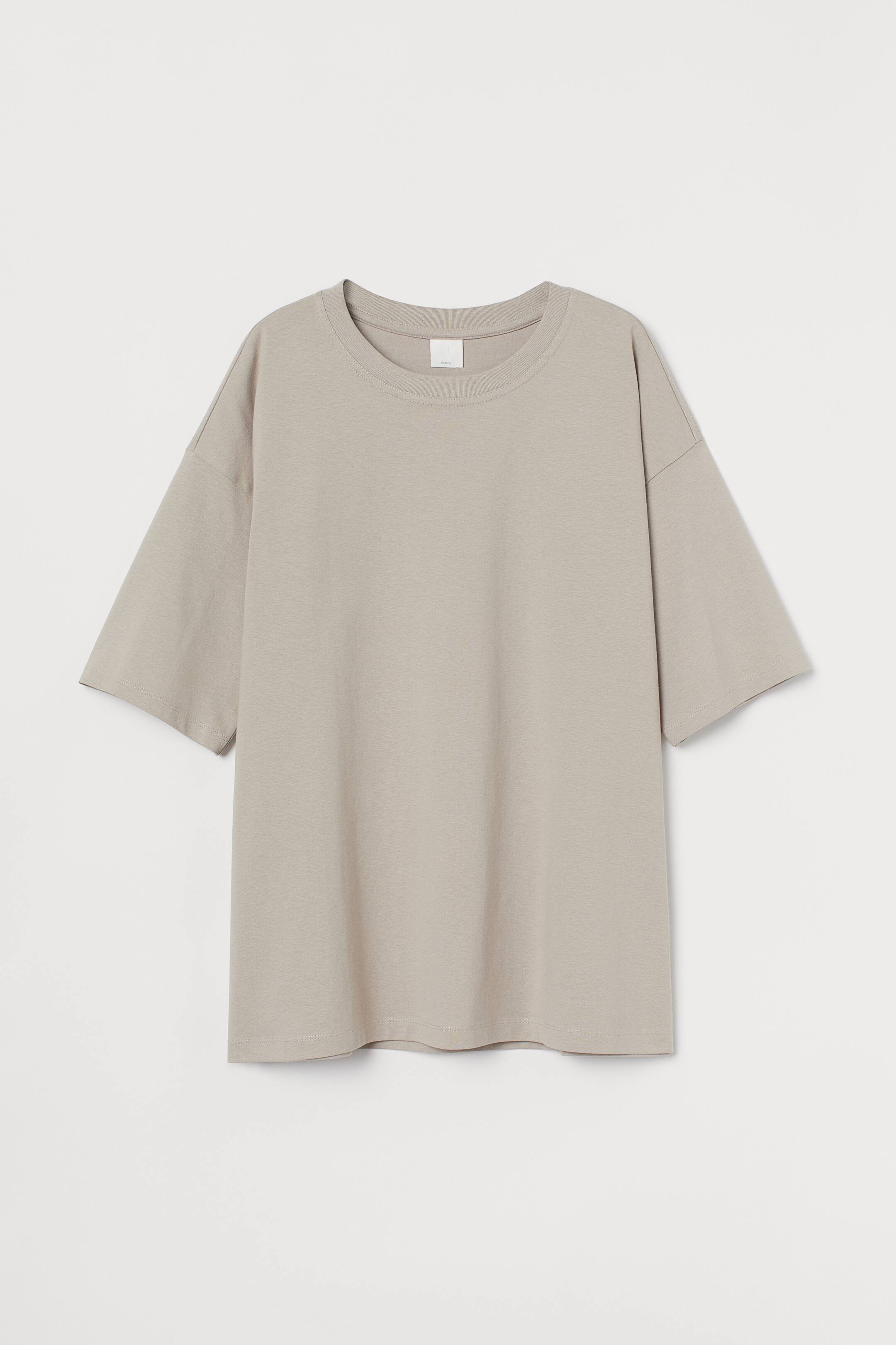 View larger image: Oversized T-shirt - Light greige - Ladies | H&M 1