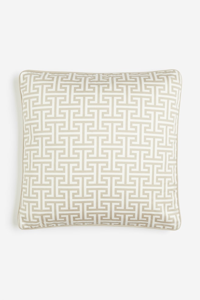 Patterned cotton cushion cover - Light beige/Patterned/Cream/Patterned/Brown/Patterned - 1