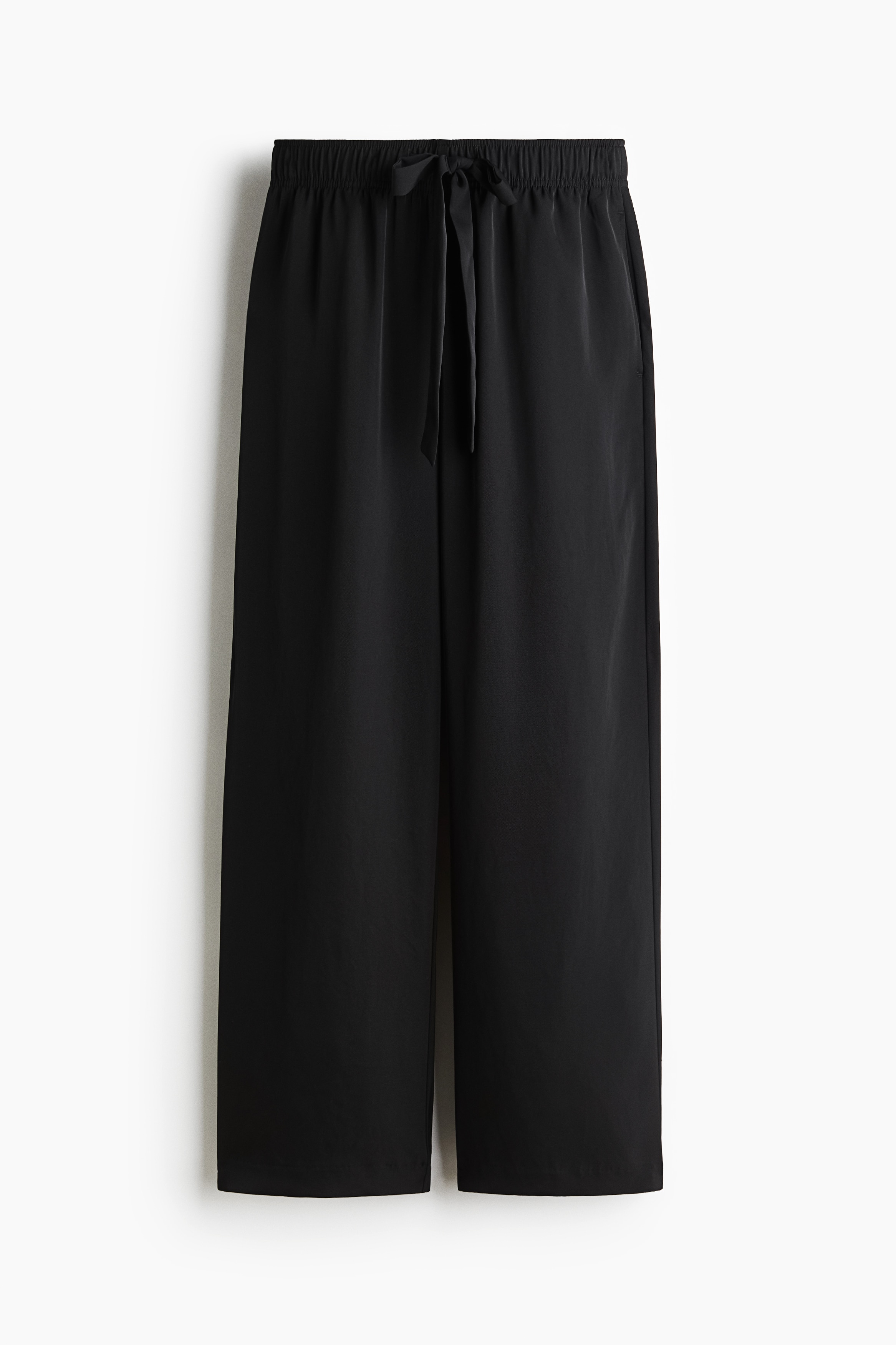 Wide-Leg Pants - Black/Cream/patterned/Light yellow/patterned