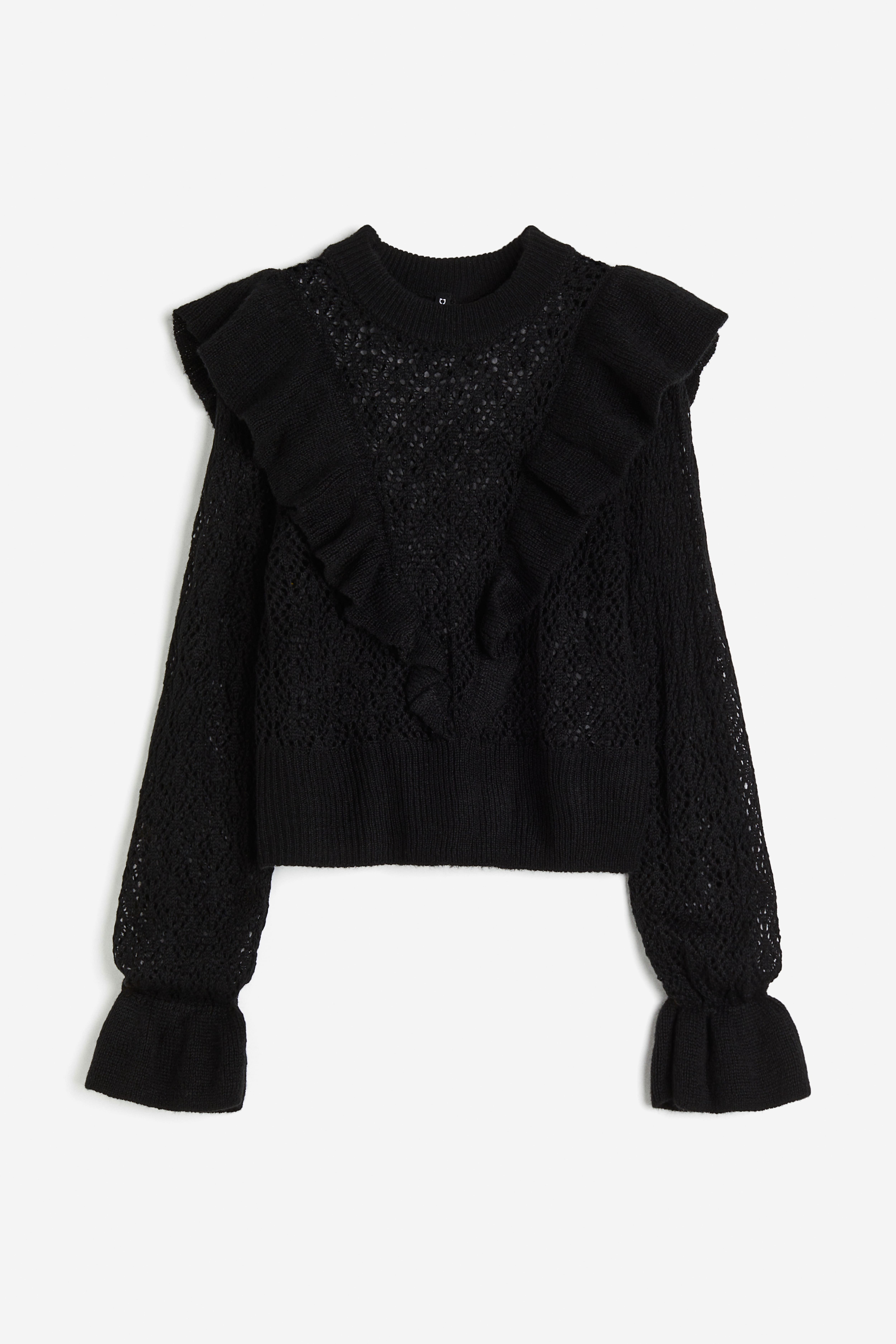 Hotsell Black Ruffle CuffSweater Larg