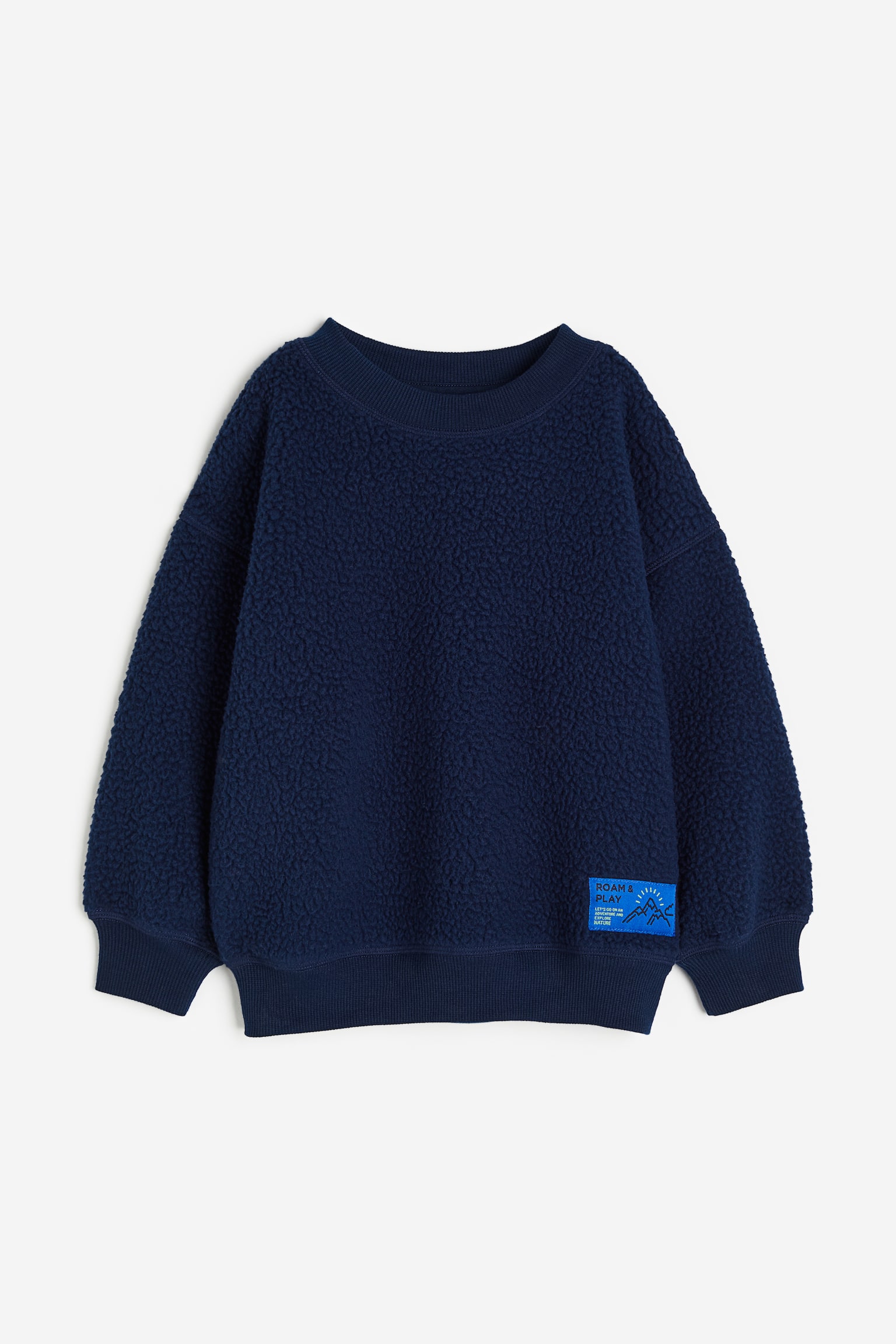 Oversized Teddy Sweater - Dark blue/Dark red - 1