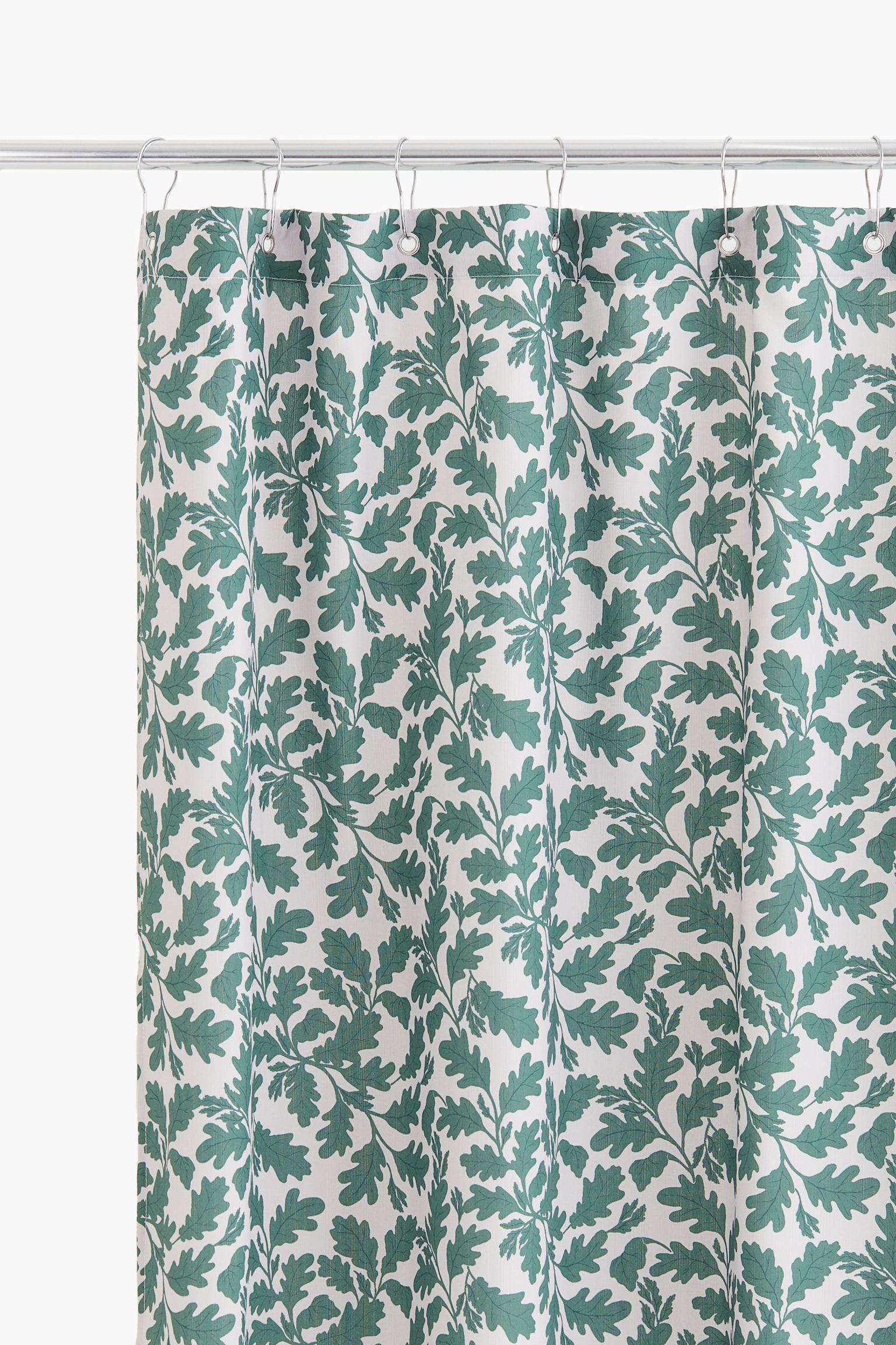 Printed shower curtain - Dusty green/Leaves - 1