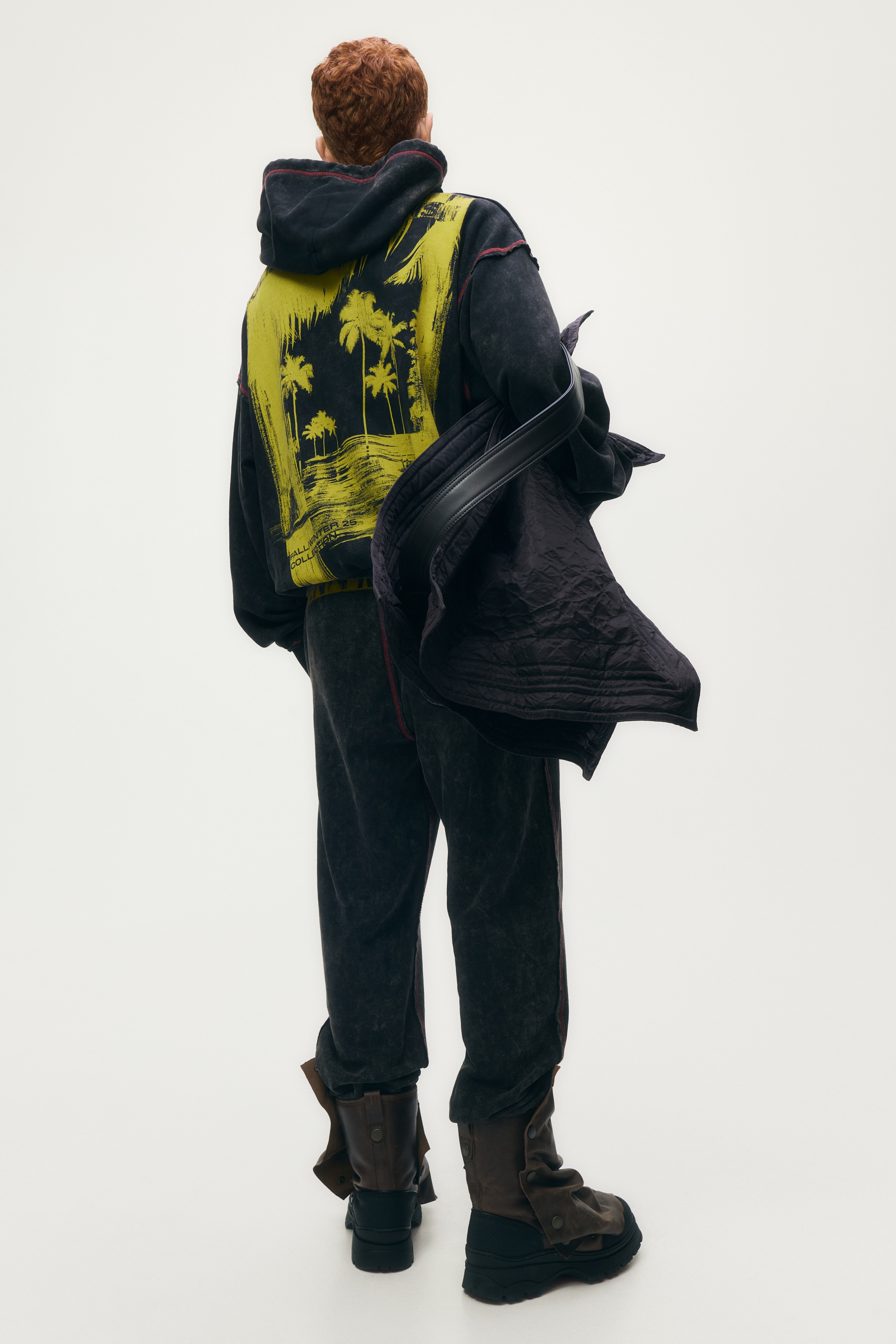 プリントスウェットパーカ - ダークブラウン - Men | H&M JP