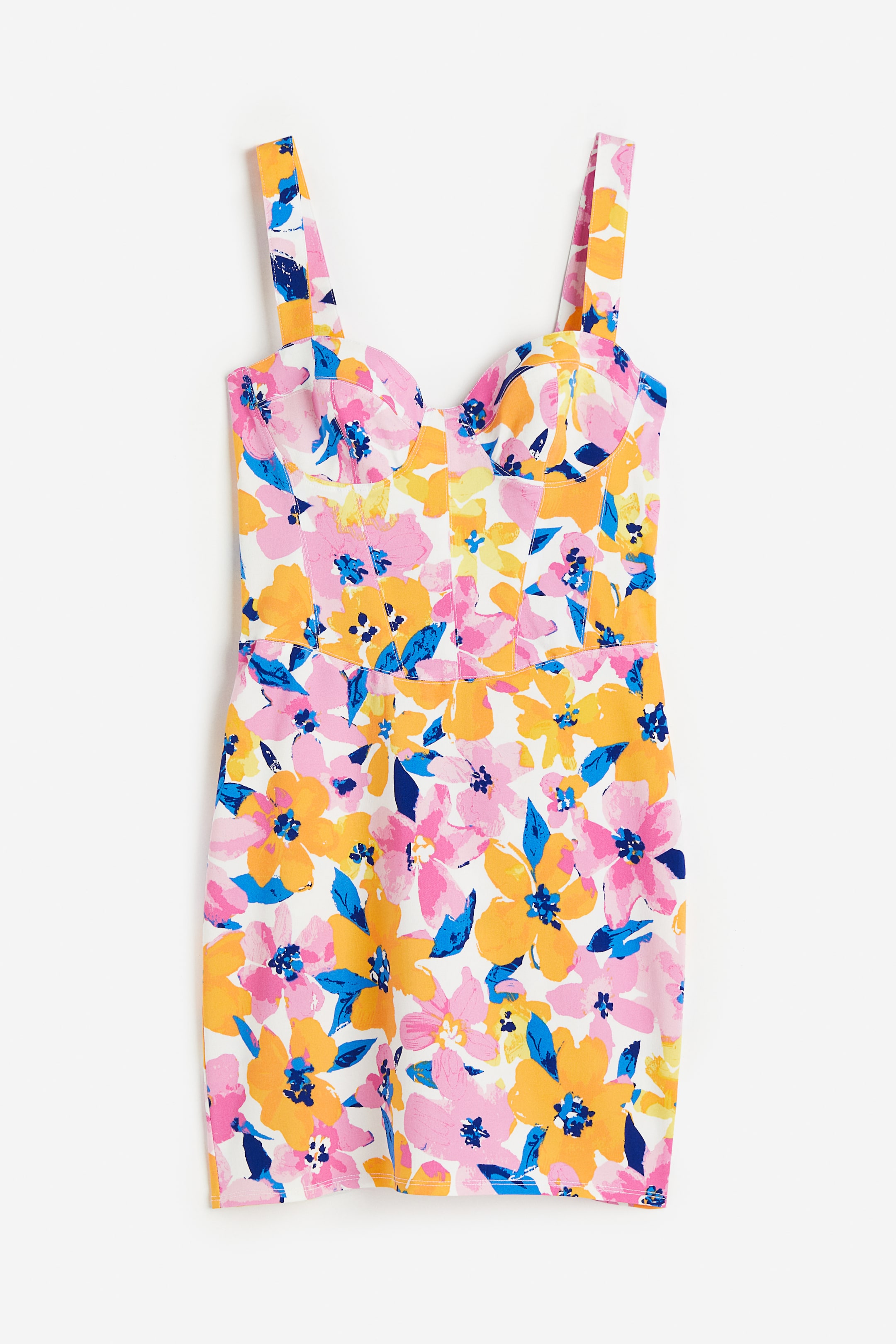 Bodycon Bustier Dress - Pink/floral - Ladies | H&M US