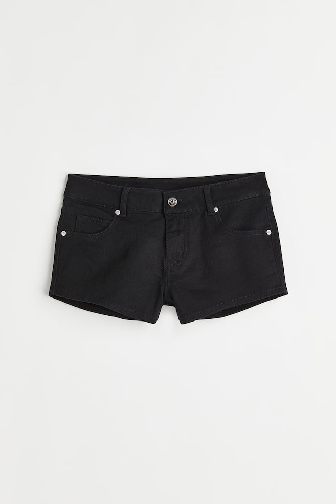 Shorts en sarga de algodón - Negro/Café oscuro - 1