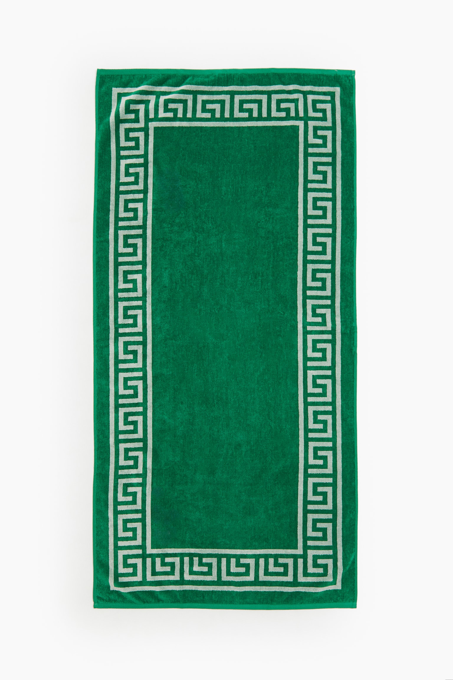 Greek key beach towel - Green/White/Orange/Pink/Yellow/White - 1