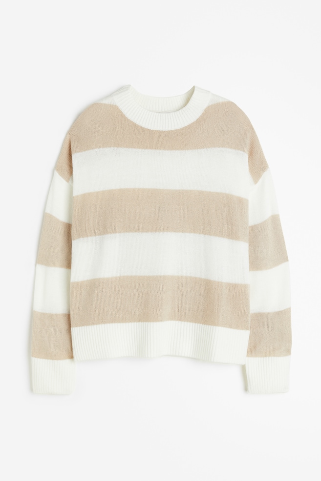 Jacquard-knit jumper - Light beige/Striped/Cream/Striped/Cream/Striped/Cream/Striped/dc/dc - 2