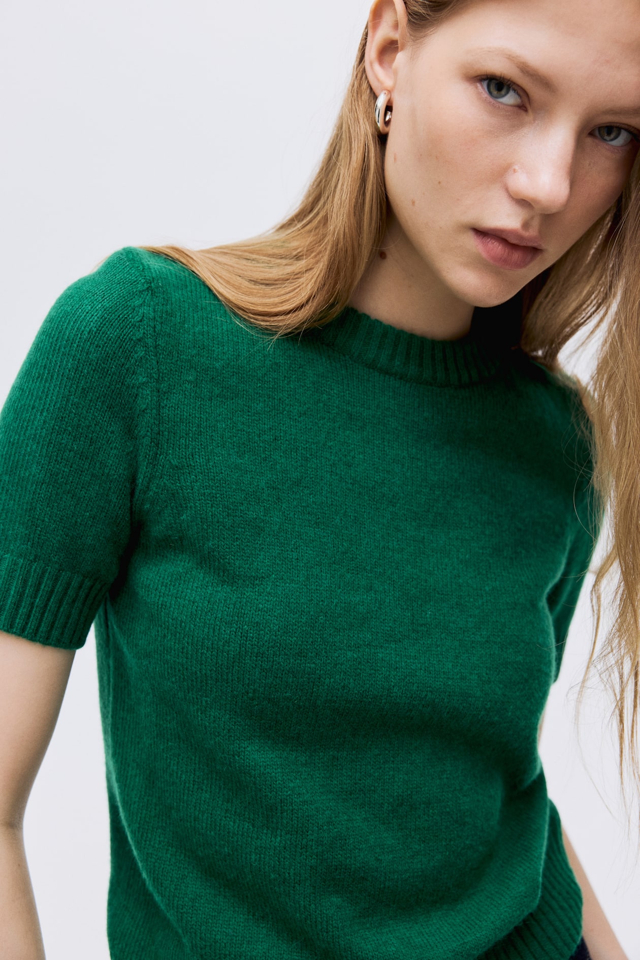 Short-sleeved jumper Green Ladies H&M GB