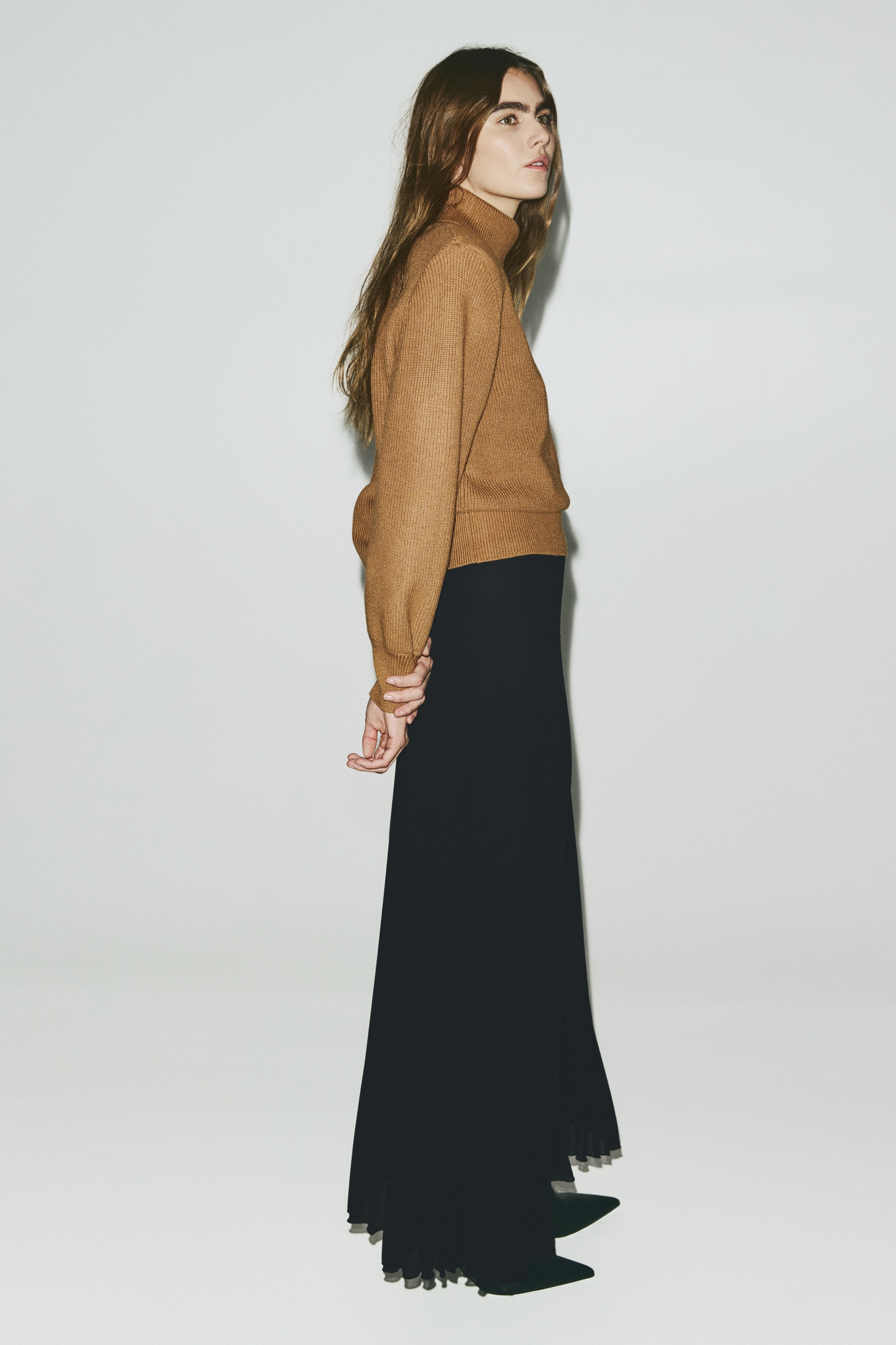Pleated chiffon skirt