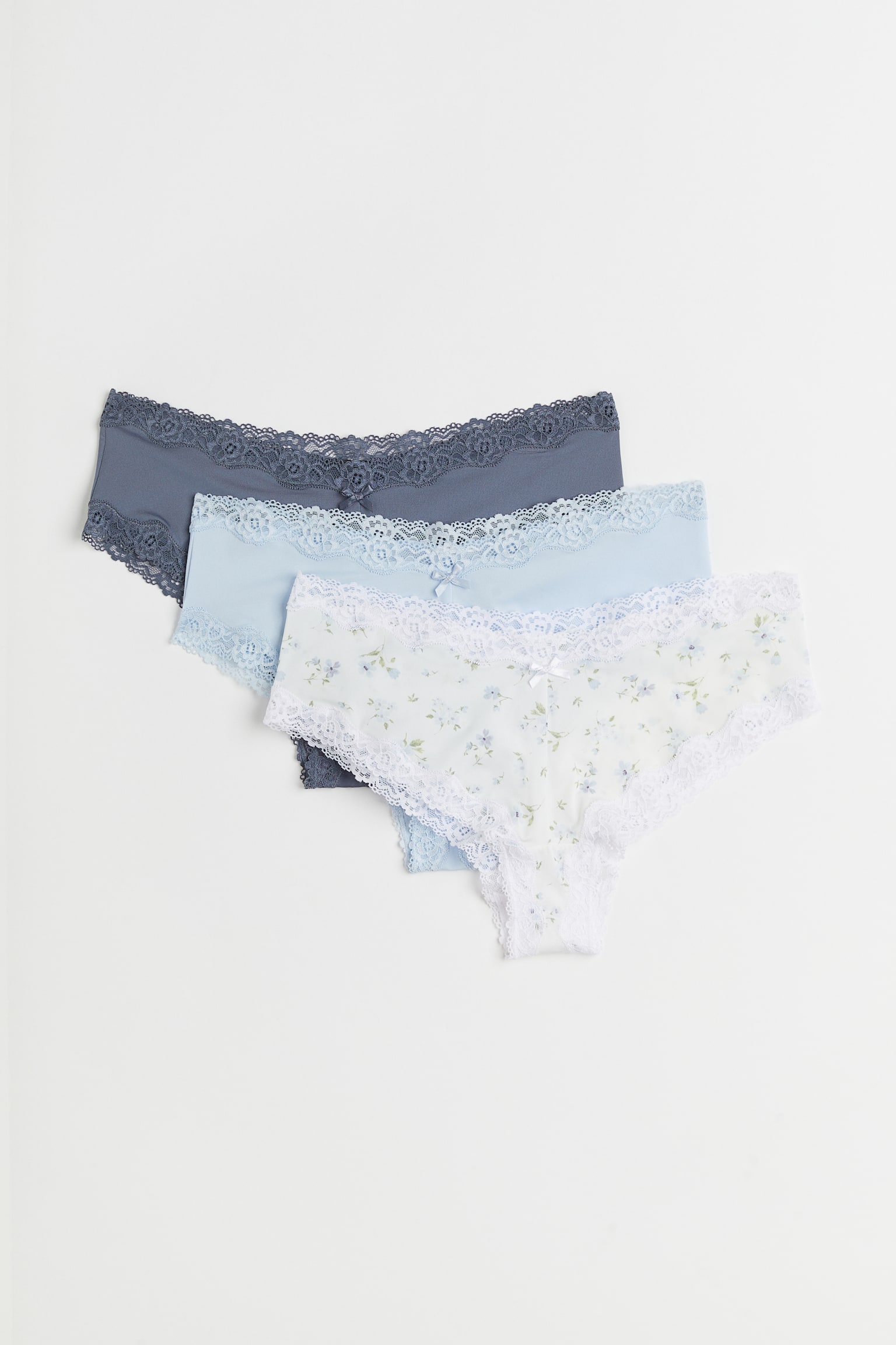 3-pack hipster briefs - Dark grey/Light blue