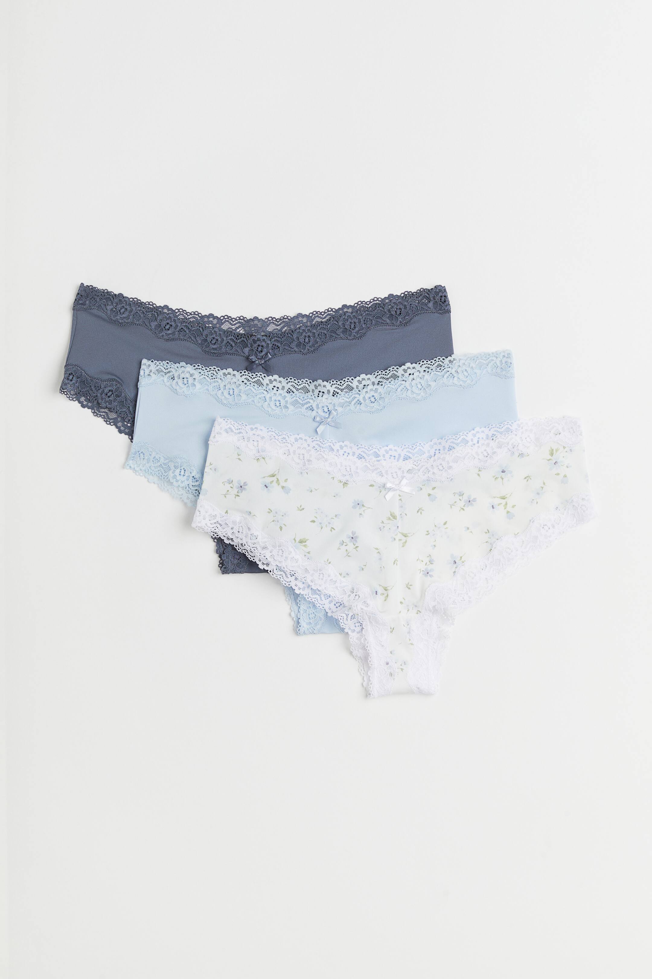 View larger image: 3-pack hipster briefs - Dark grey/Light blue - Ladies | H&M 1