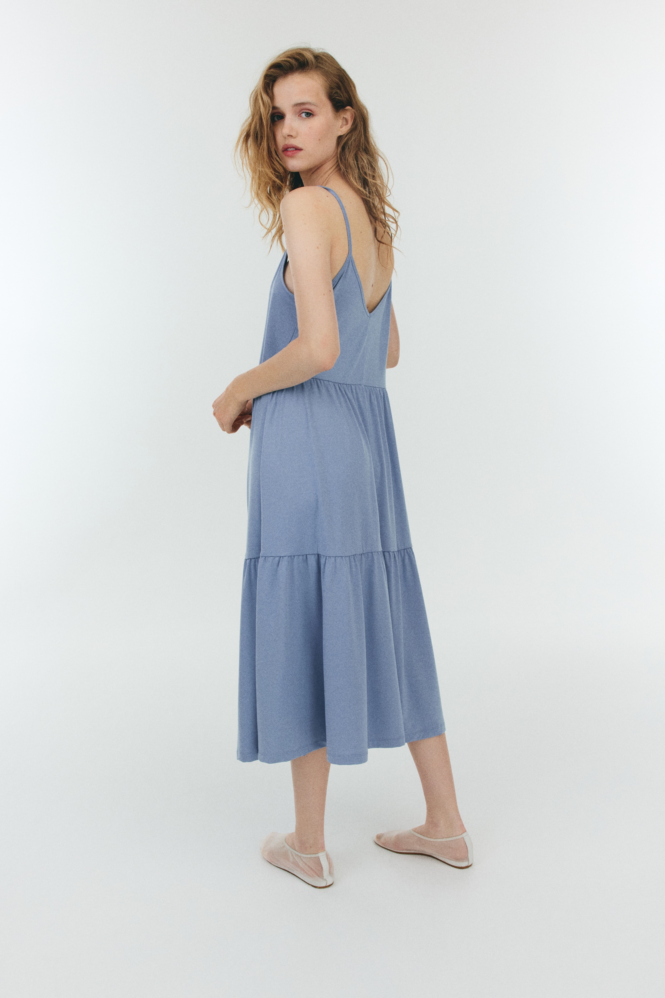 h&m cobalt blue dress Cobalt Blue Ruched High Neck Midi Dress – AX Paris US main image 1
