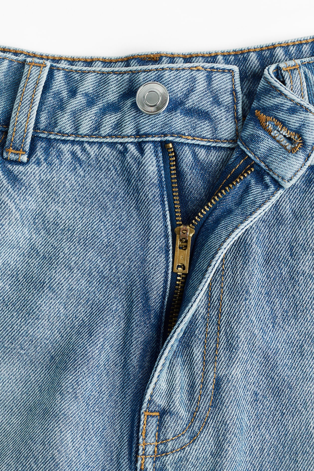 Flared Denim Mini Skirt - image 2
