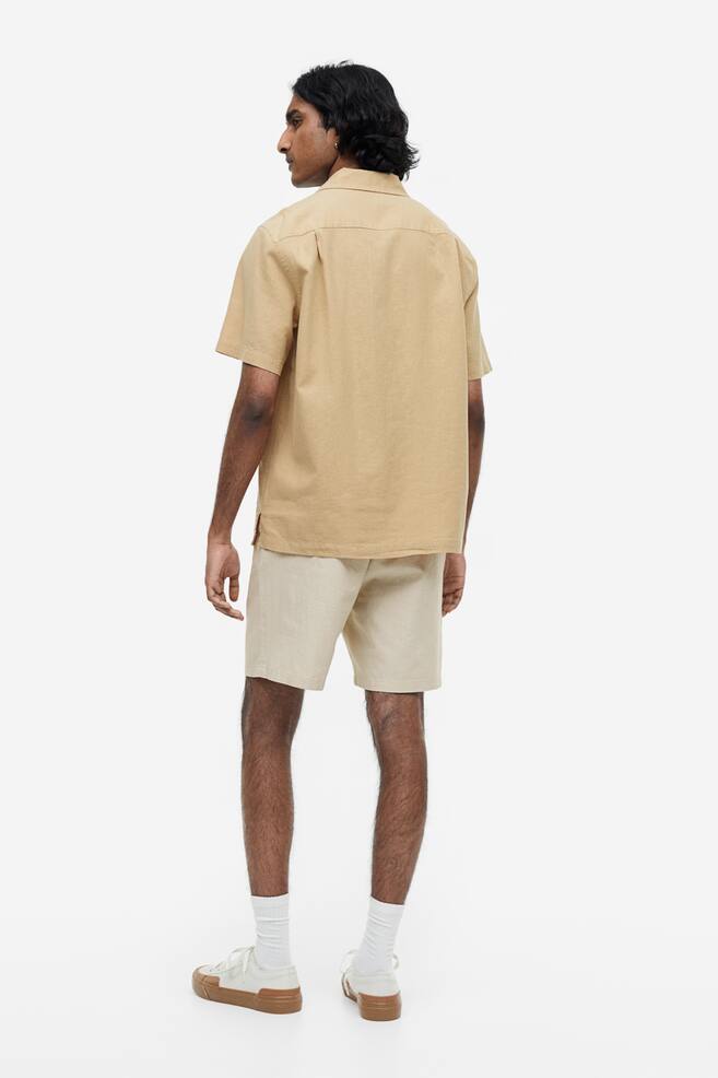 Regular Fit Linen-blend shorts - Light beige/White/Light grey/Dark brown/dc - 7