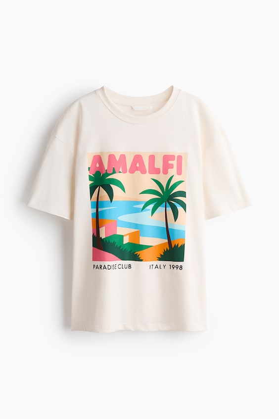 Женские футболки H&M Printed Cotton T-Shirt