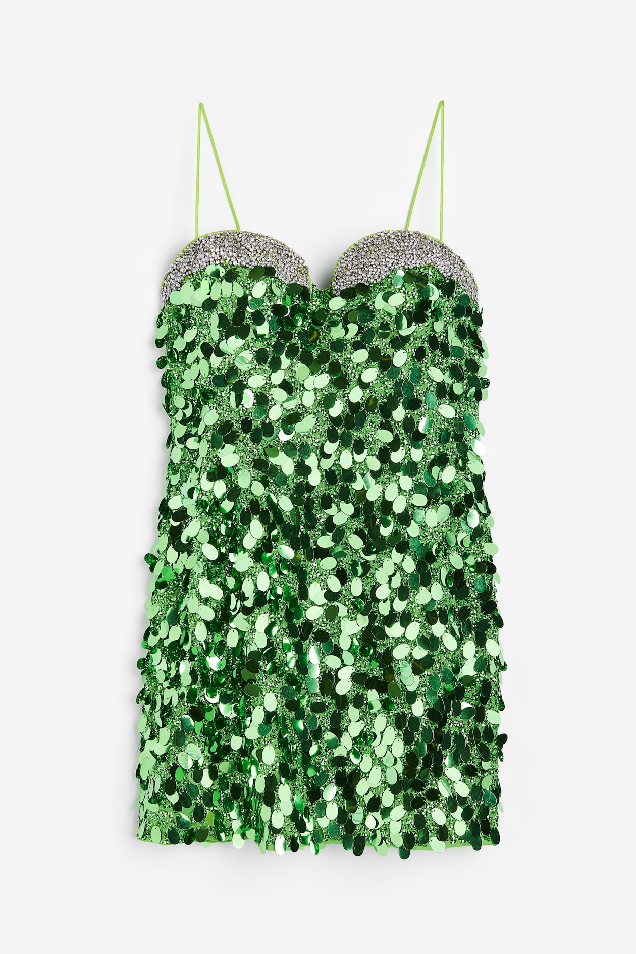 Sequined mini dress - Green - Ladies | H&M GB