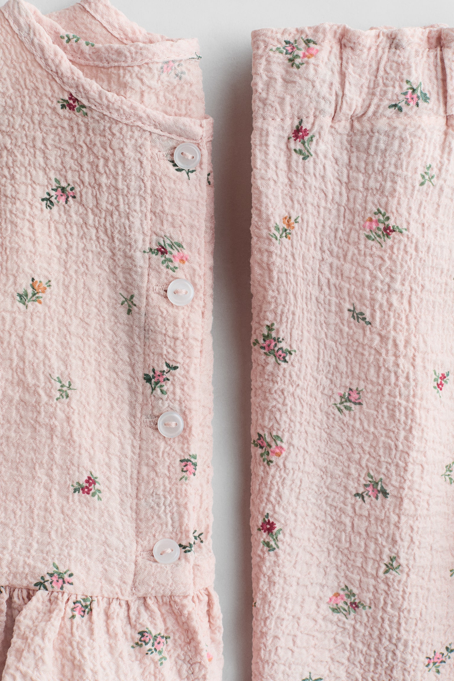 Conjunto de 2 piezas en sirsaca - Rosa claro/Floral/Azul claro/Floral/Blanco/Fresas - 7