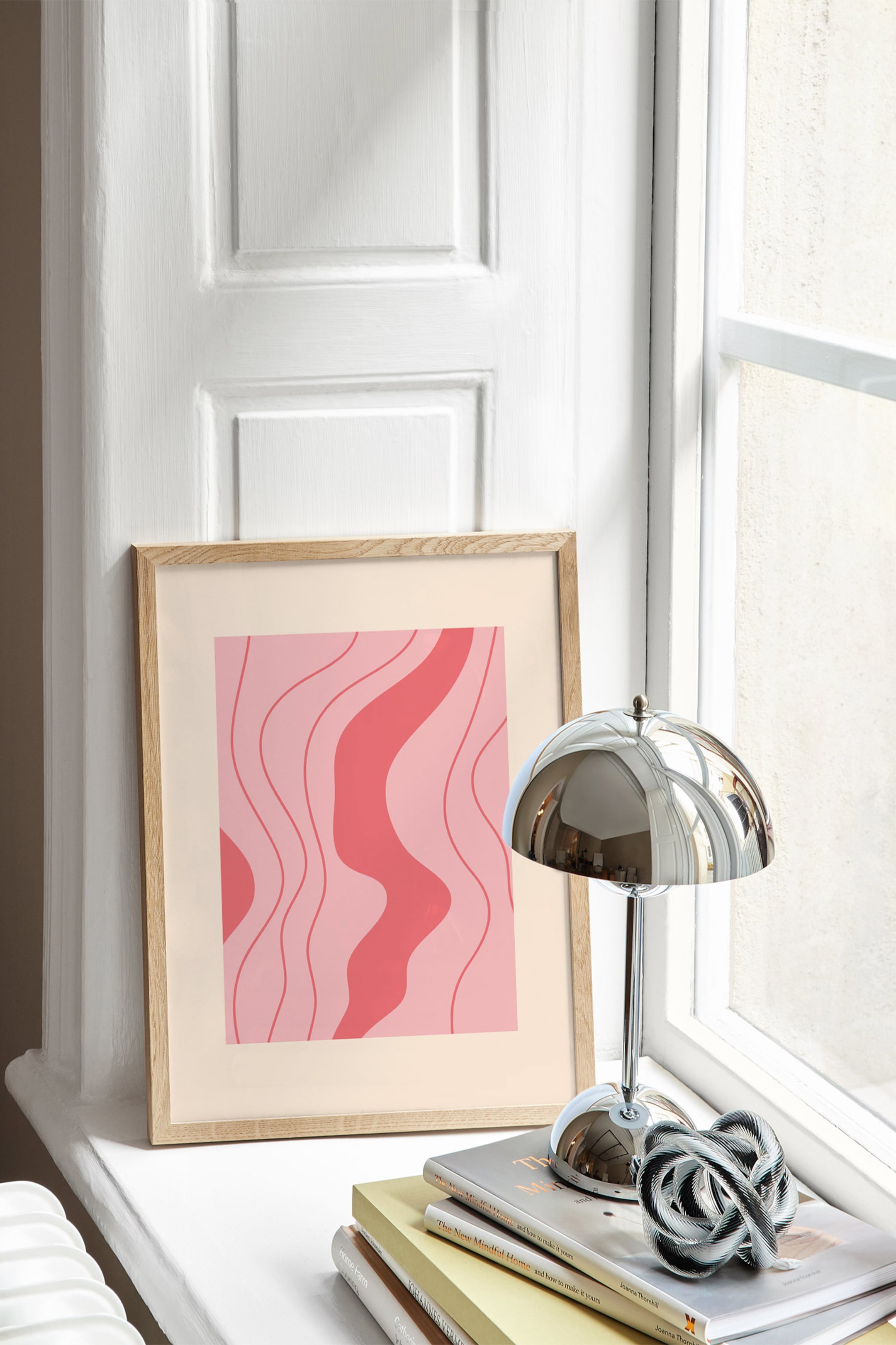Größeres Bild anzeigen: Flowy Lines Poster - Rosa/rot - Postery - Home All | H&M AT 1