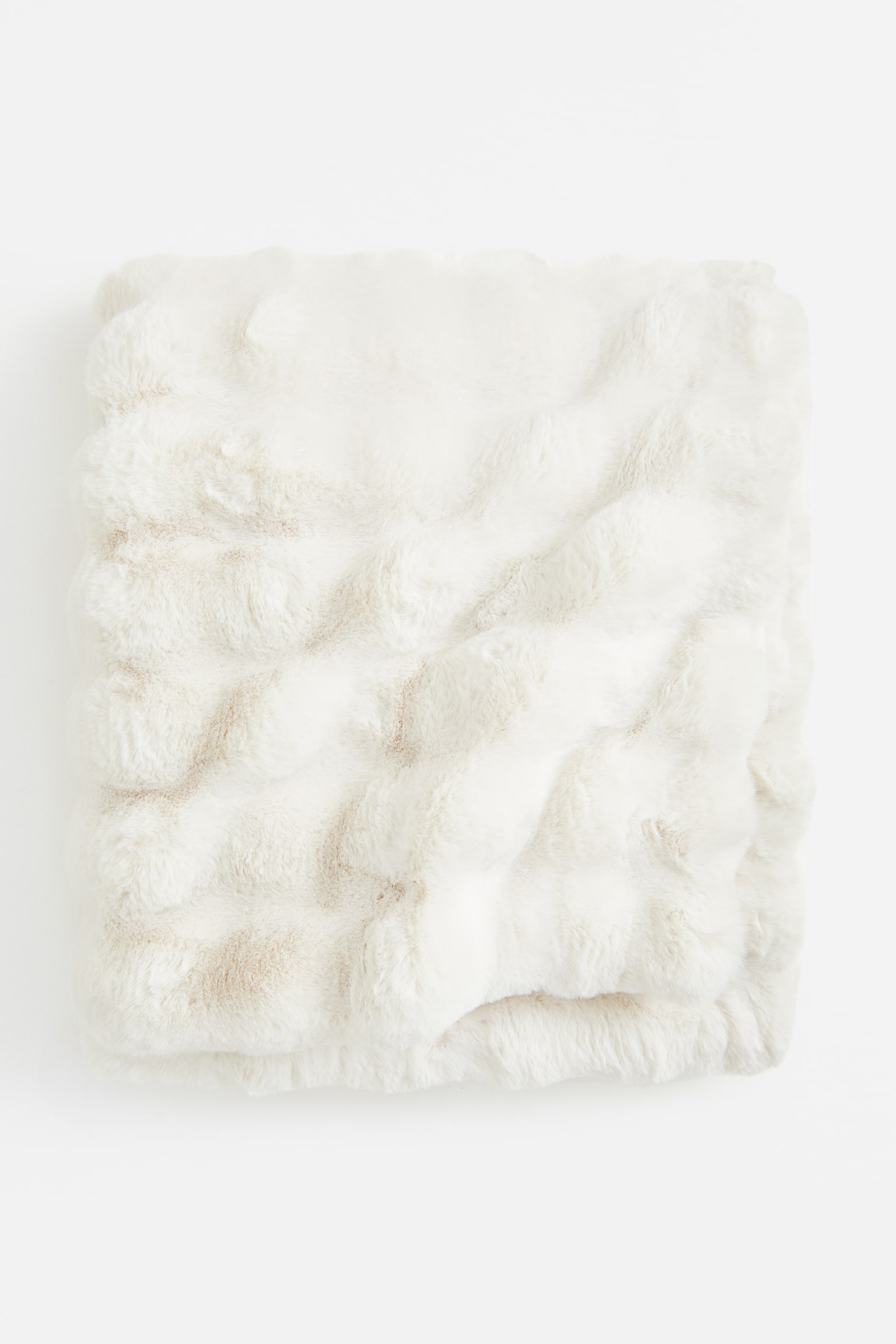 Structured fluffy blanket - White/Brown/Black - 1