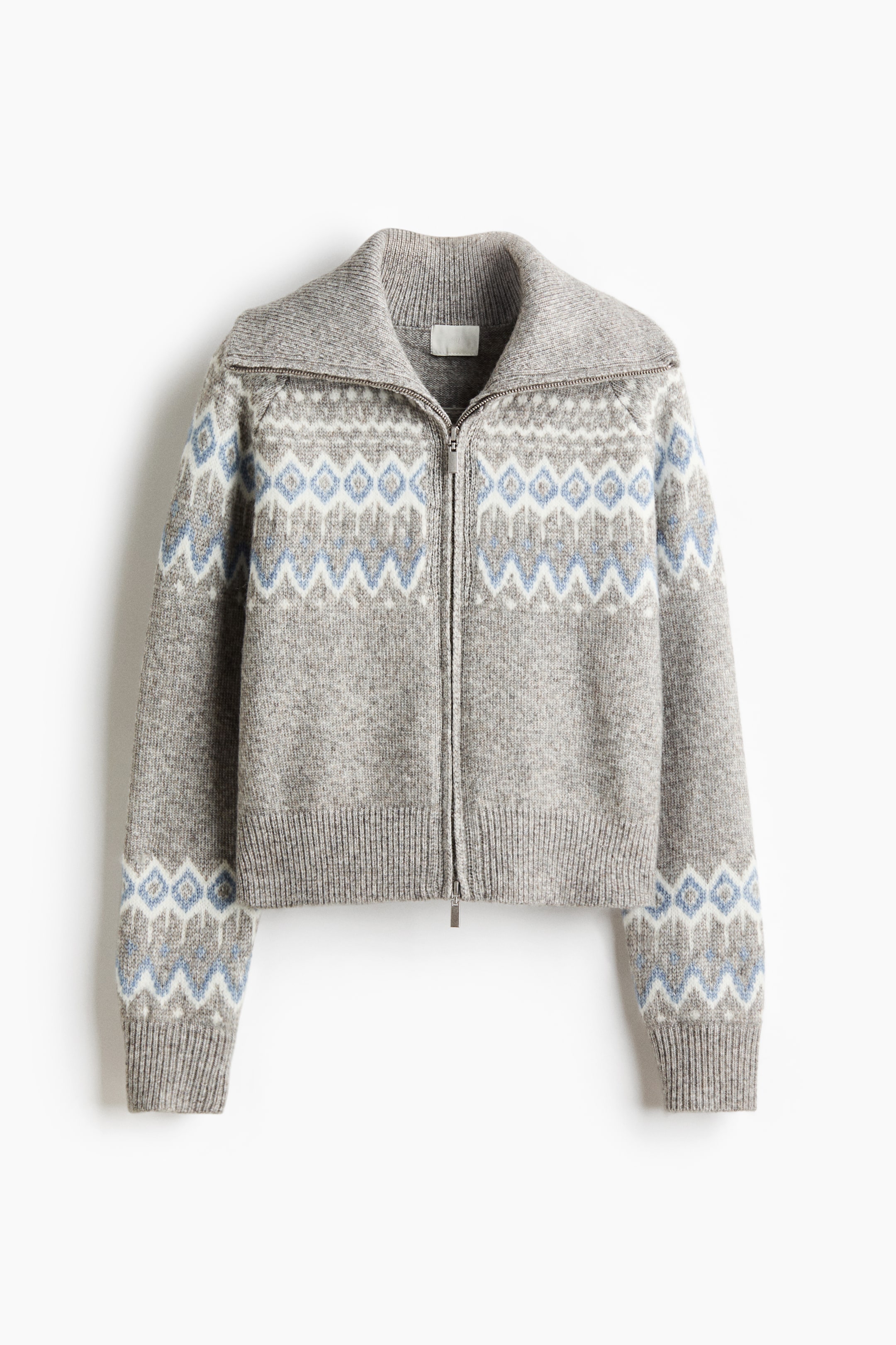 拡大画像を表示: ジャカードニットカーディガン - Grey marl/Patterned - レディース | H&M JP 5