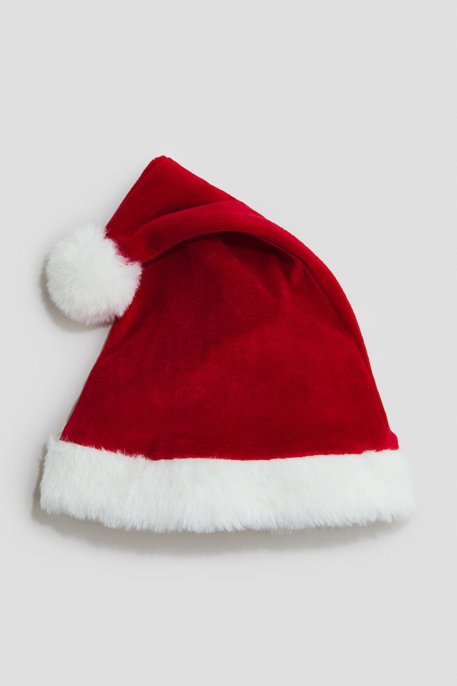 Velour Santa Hat - Red - 1
