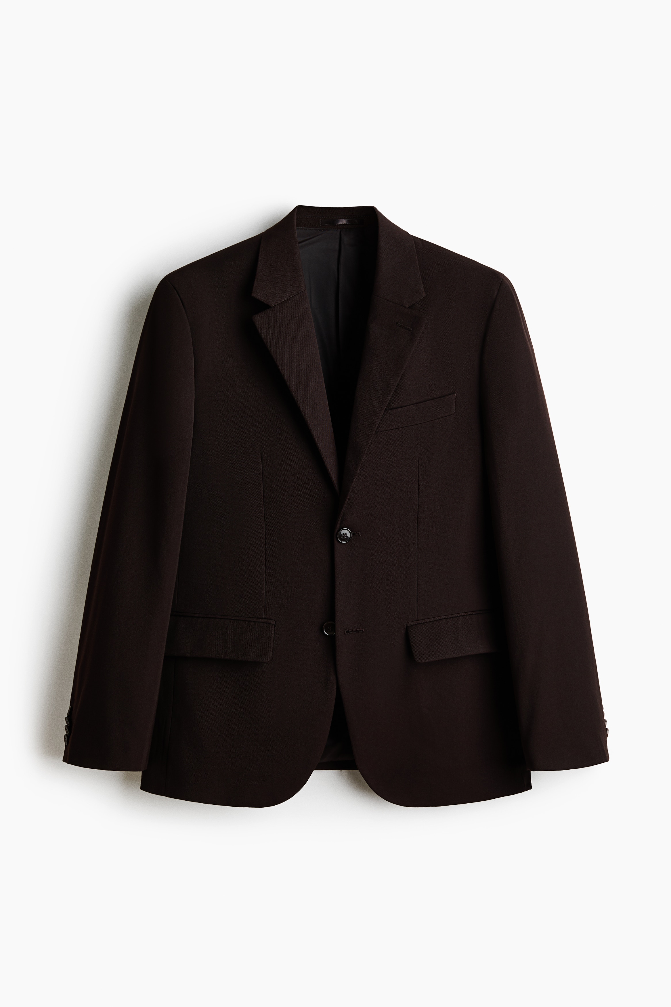 Relaxed-Fit Wool-Blend Suit Jacket - Dark brown