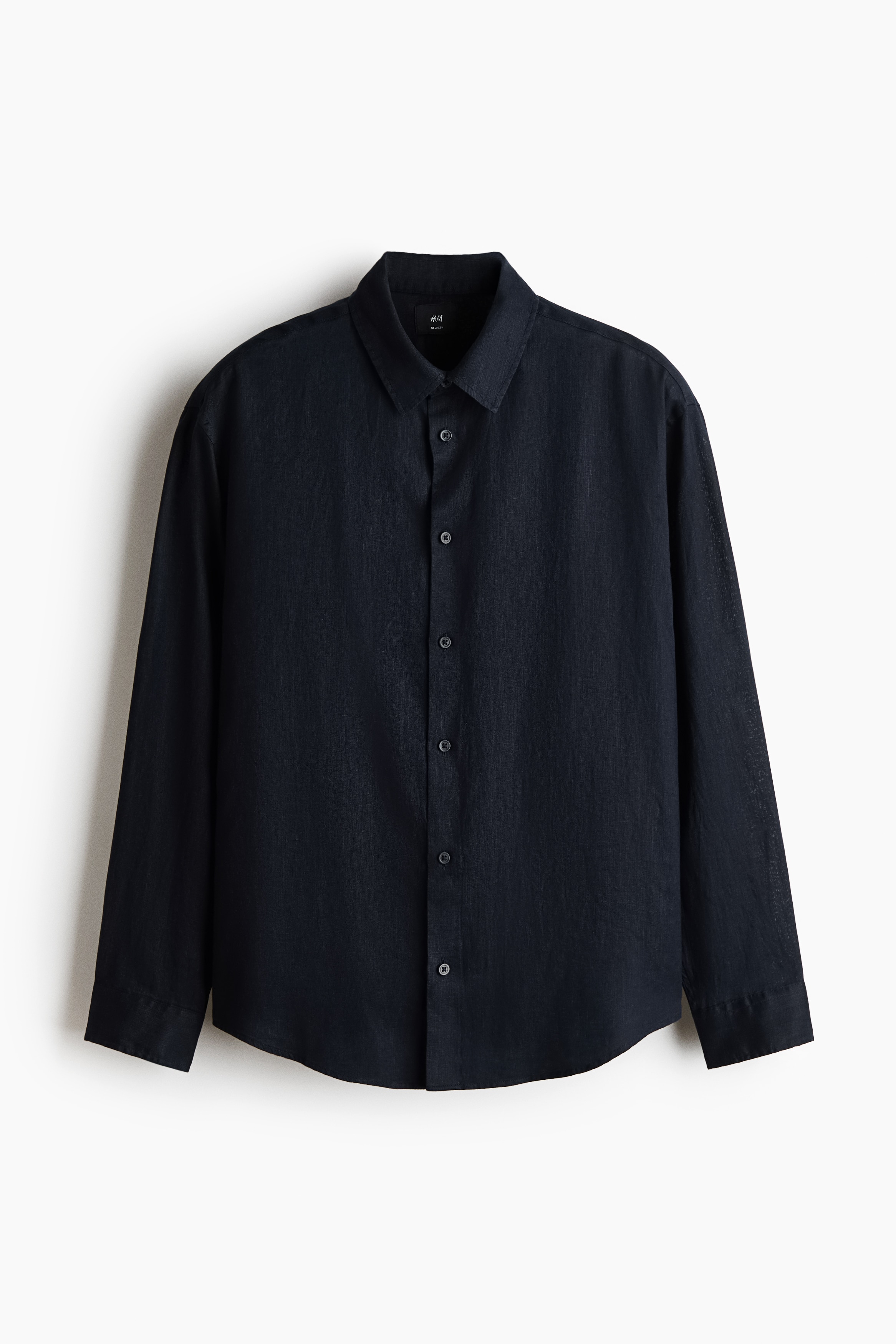 Keten Gömlek Relaxed Fit - Lacivert/Krem/Beyaz