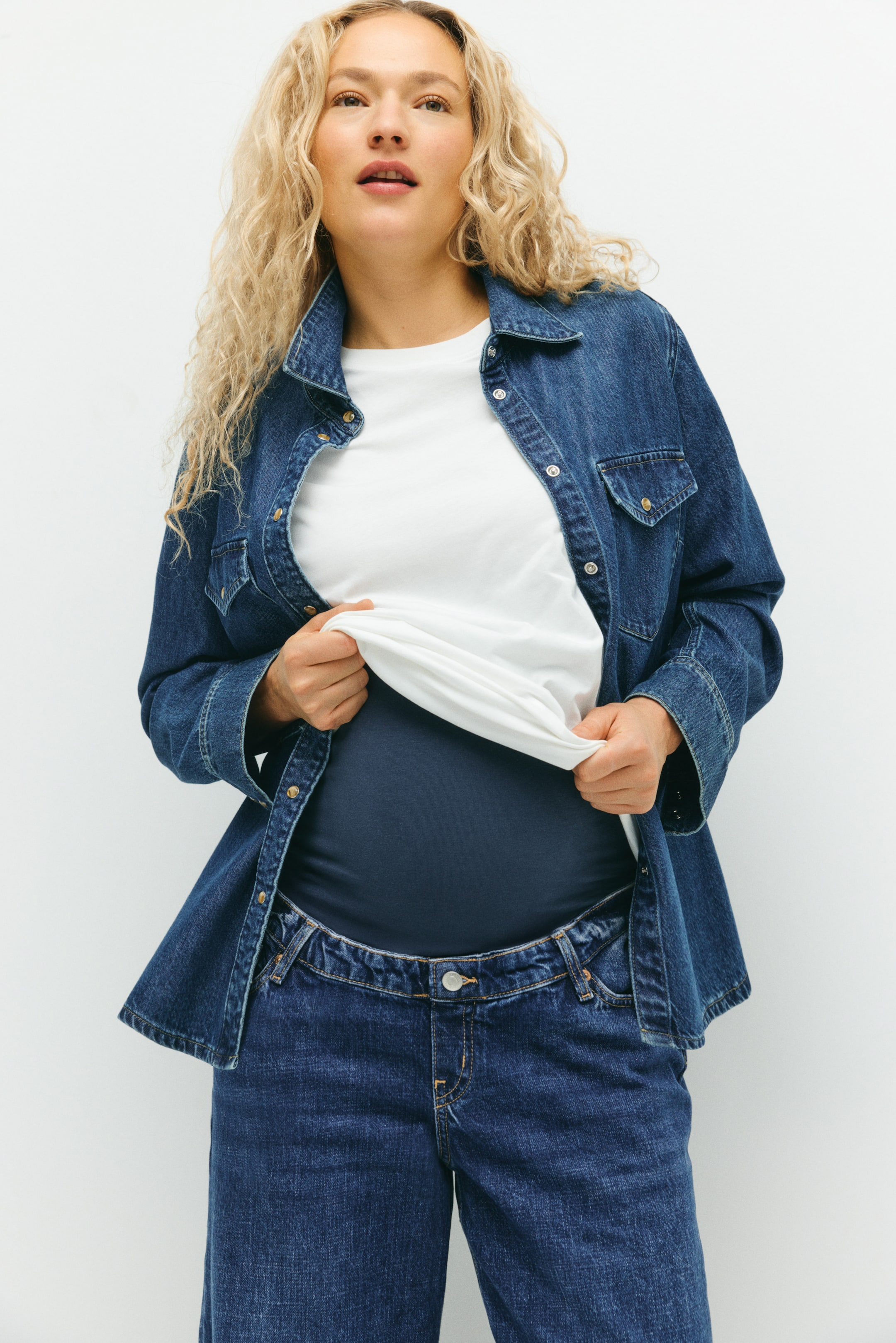 View larger image: MAMA Wide jeans - Denim blue - Ladies | H&M GB 4