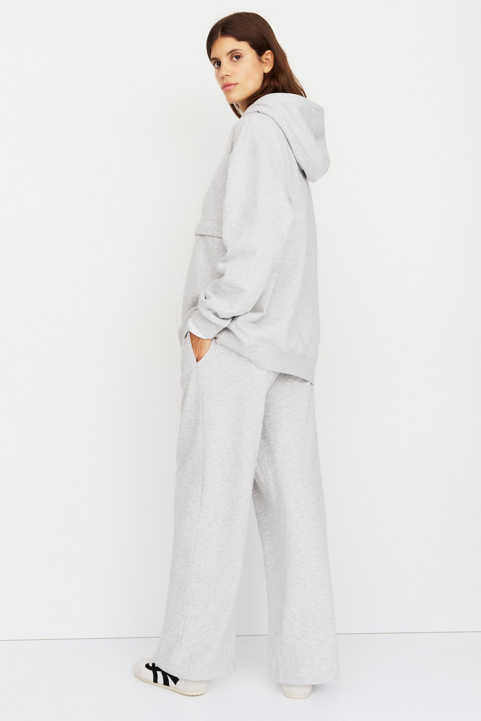 MAMA Before & After Nursing hoodie - Light grey marl/Black - 5