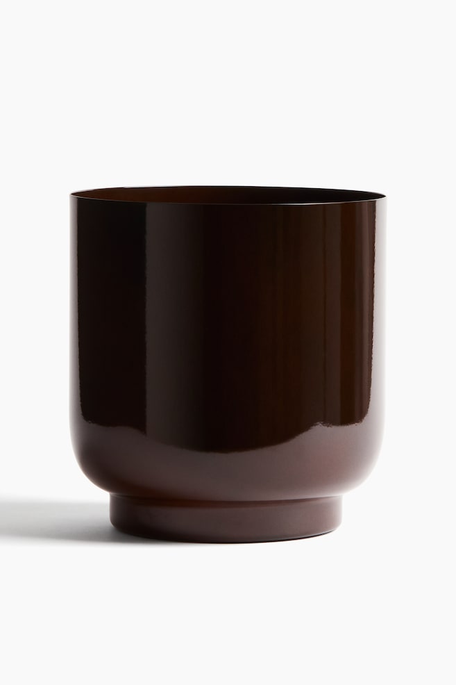 Extra-large metal plant pot - Dark brown/Khaki green/Beige - 1