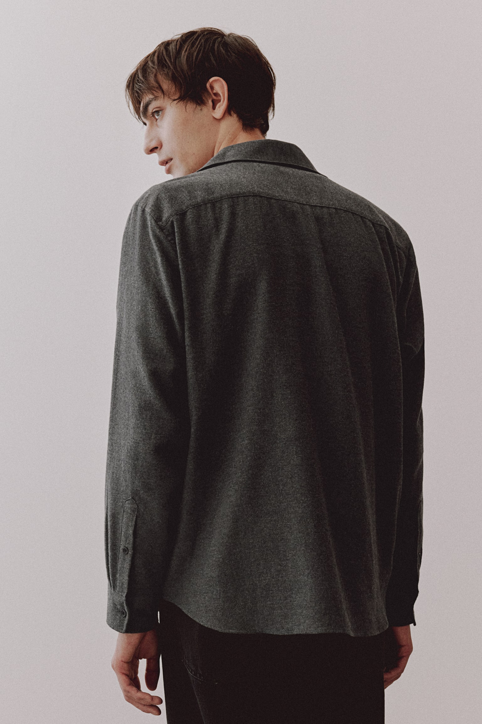 Regular Fit Flannel shirt - Dark grey/Black/Beige/Navy blue/Light grey marl - 5