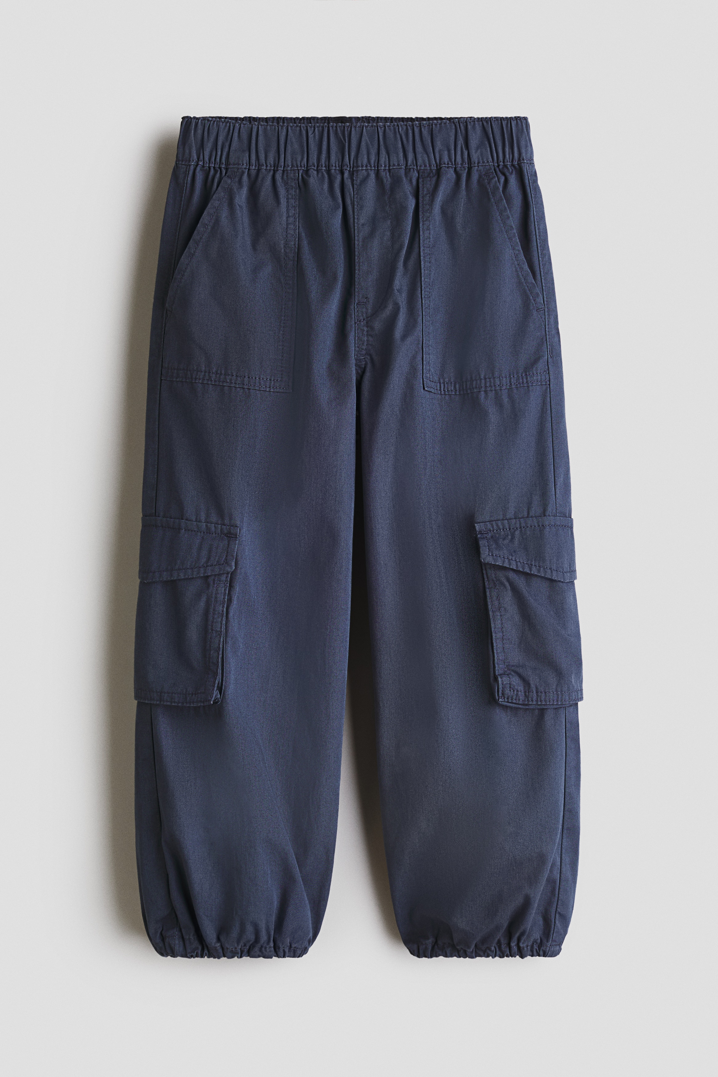 Cotton cargo joggers - Dark dusty blue/Powder pink/Black