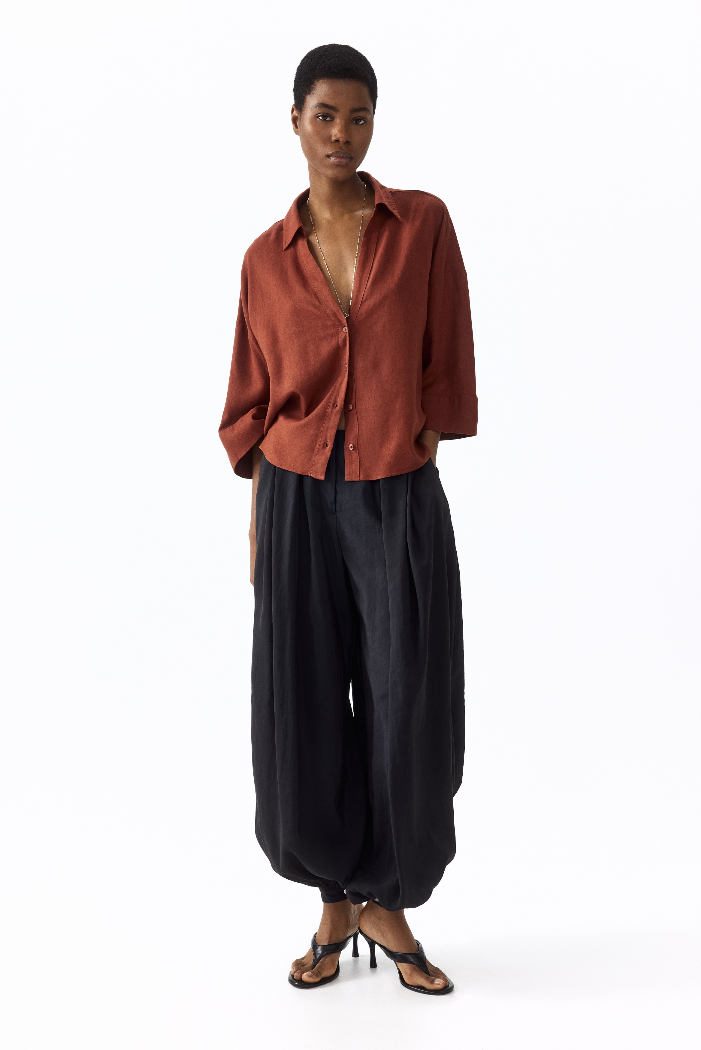 Linen-blend shirt