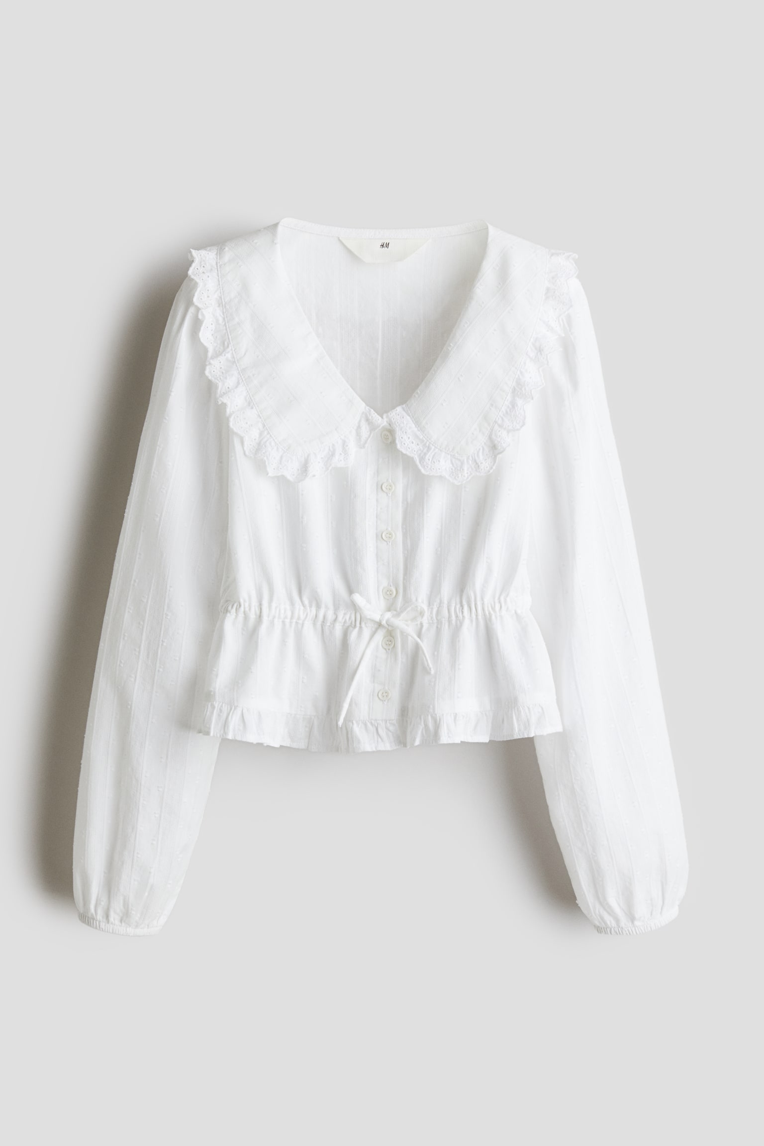 Blouse péplum volantée - Blanc/Rose poudré - 1