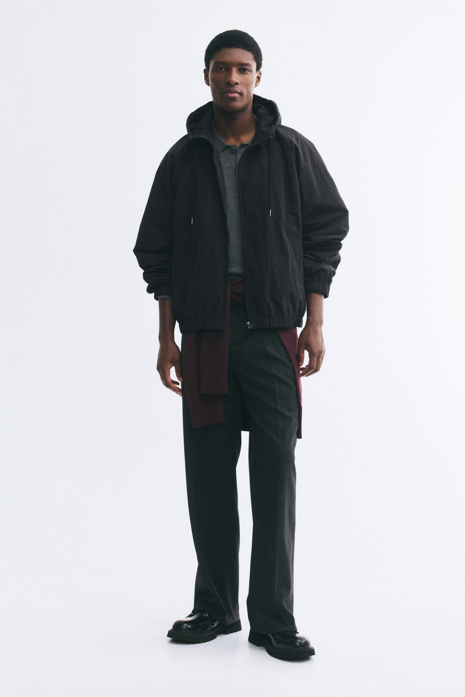 Мужская куртка H&M Hooded, цвет: Чёрный — фото 4