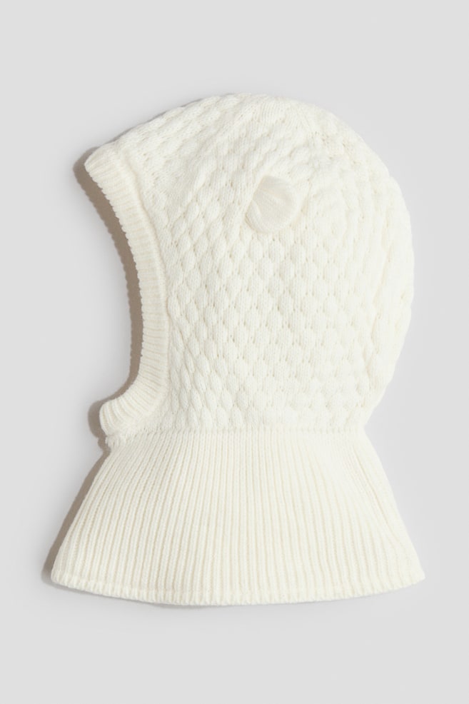 Balaklava mit Fleecefutter - Weiss/Dunkelbeige/Hellrosa/Dunkelgrau - 1