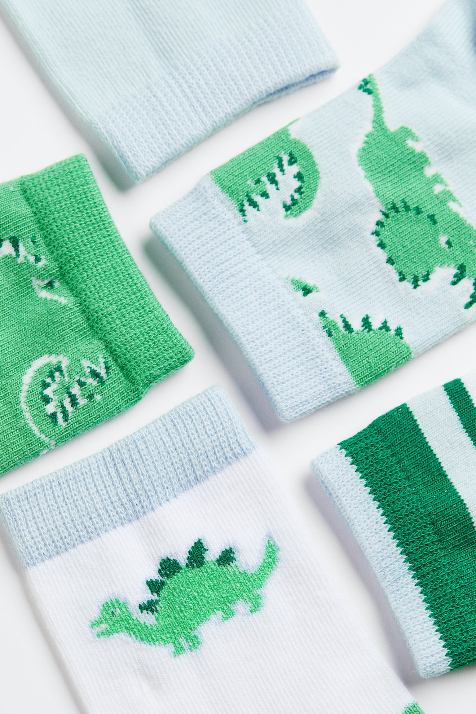 5-pack Socks - Green/Dinosaurs - 2