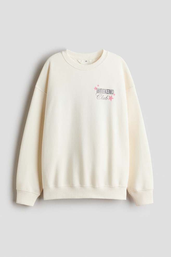Motif-detail sweatshirt - Cream/Weekend Club/Light grey marl/Paris - 1