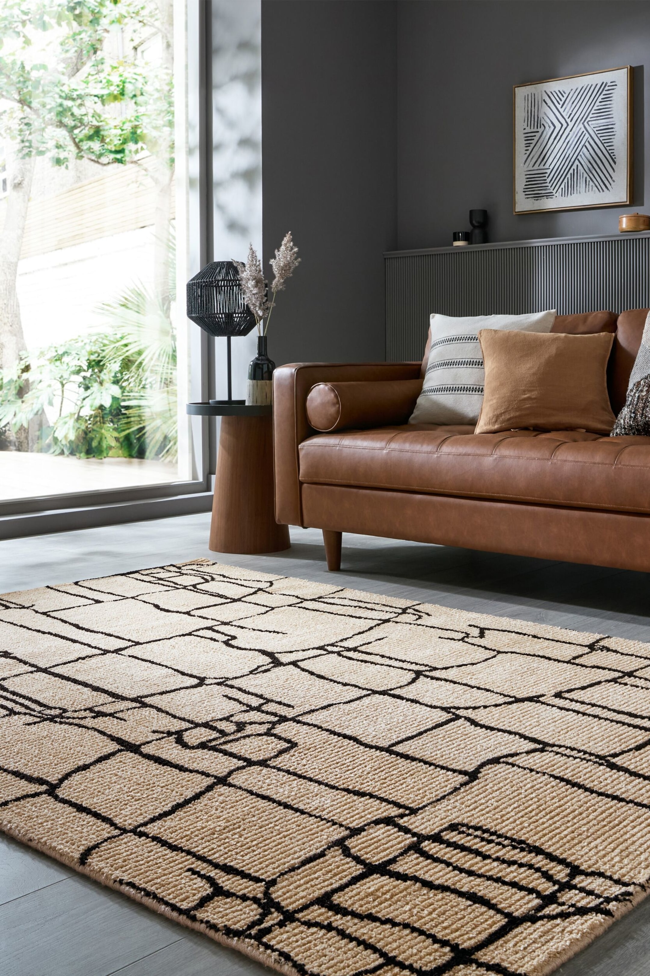 Grotere afbeelding bekijken: Theo  Abstract Vloerkleed - Crème - Flair Rugs - HOME | H&M NL 1