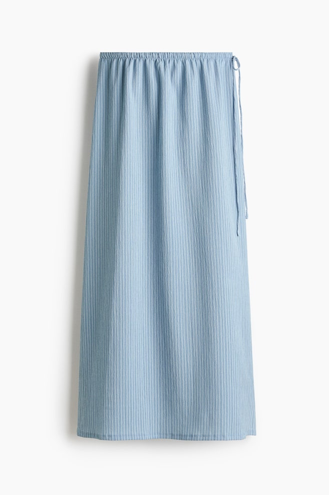 Textured jersey skirt - Blue/Striped - 1