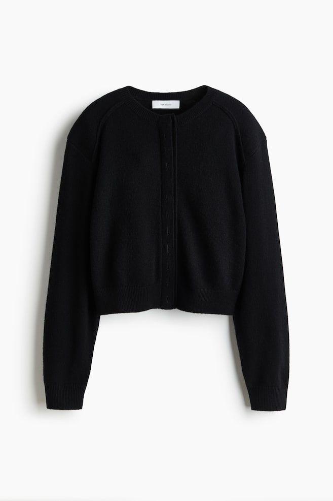 Cardigan aus Kaschmir - Schwarz/Dunkles Graubraun - 1