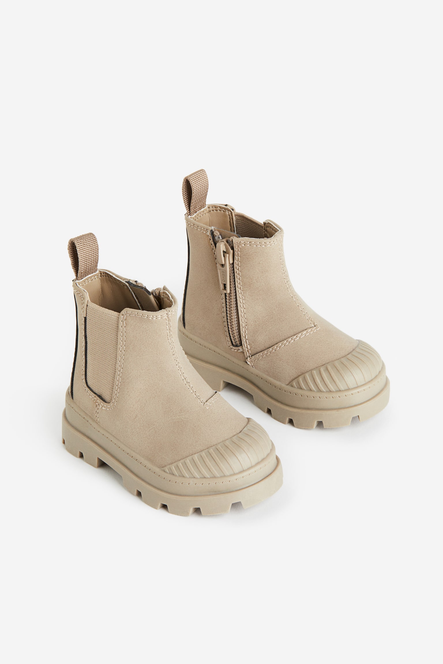 Chunky Chelsea Boots - Beige - 1