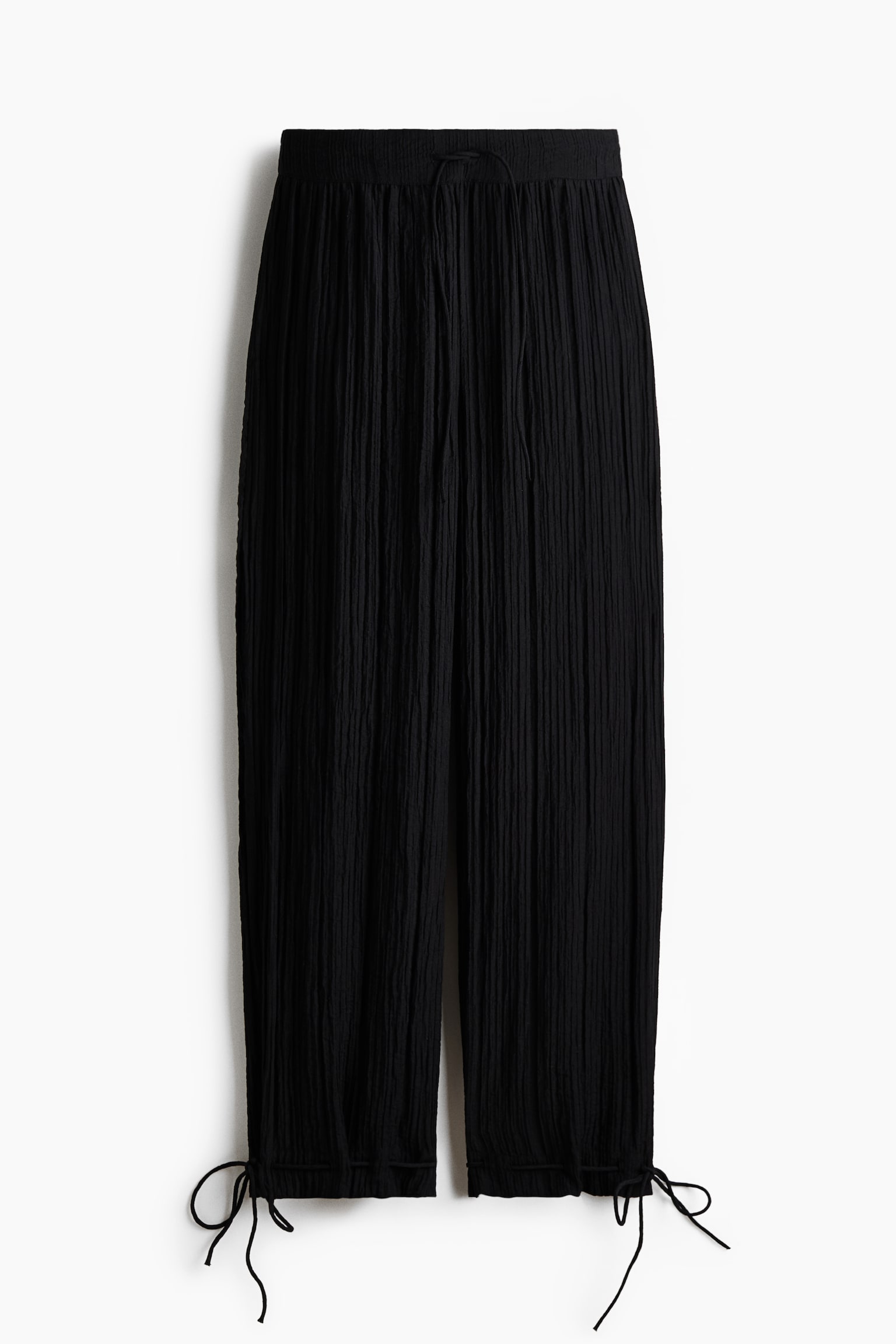 Crinkled drawstring trousers - Noir