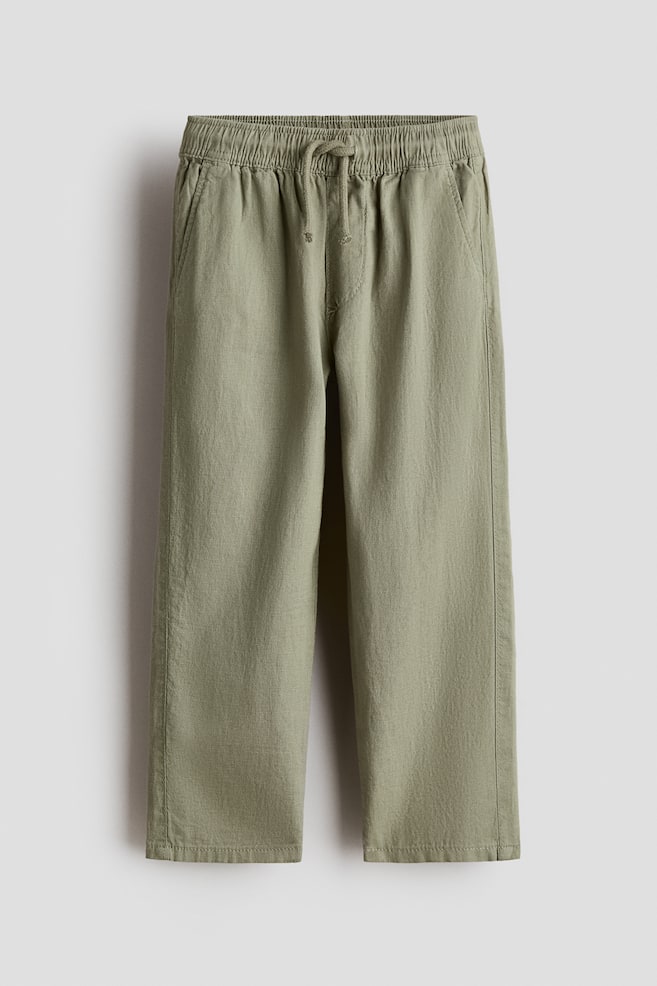 Hose aus Leinenmix - Khakigrün/Hellbeige/Marineblau/Dunkelgrün/Marineblau/Braun - 1