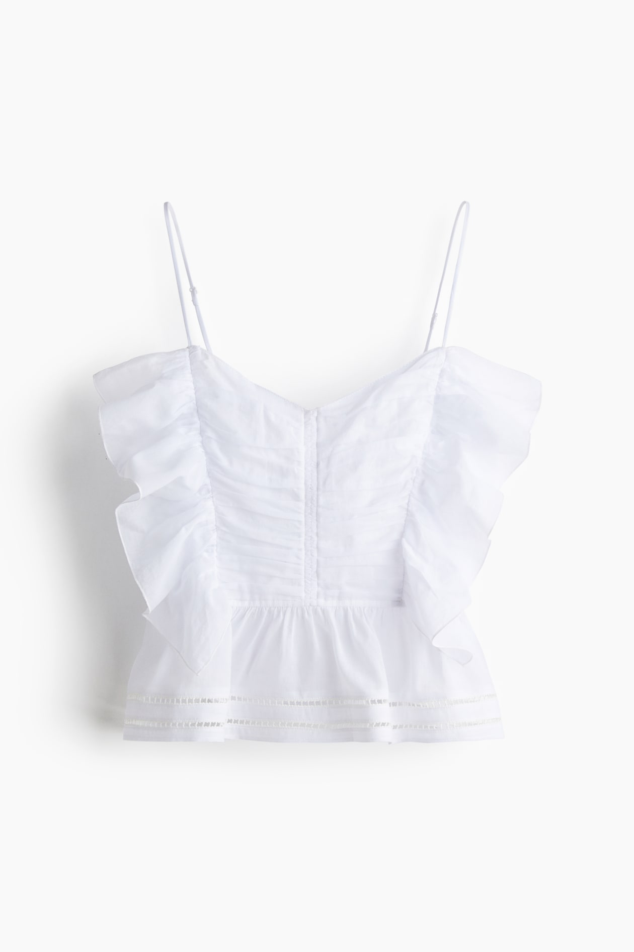 Women's White Ruffle-trimmed Camisole Top | H&M CA