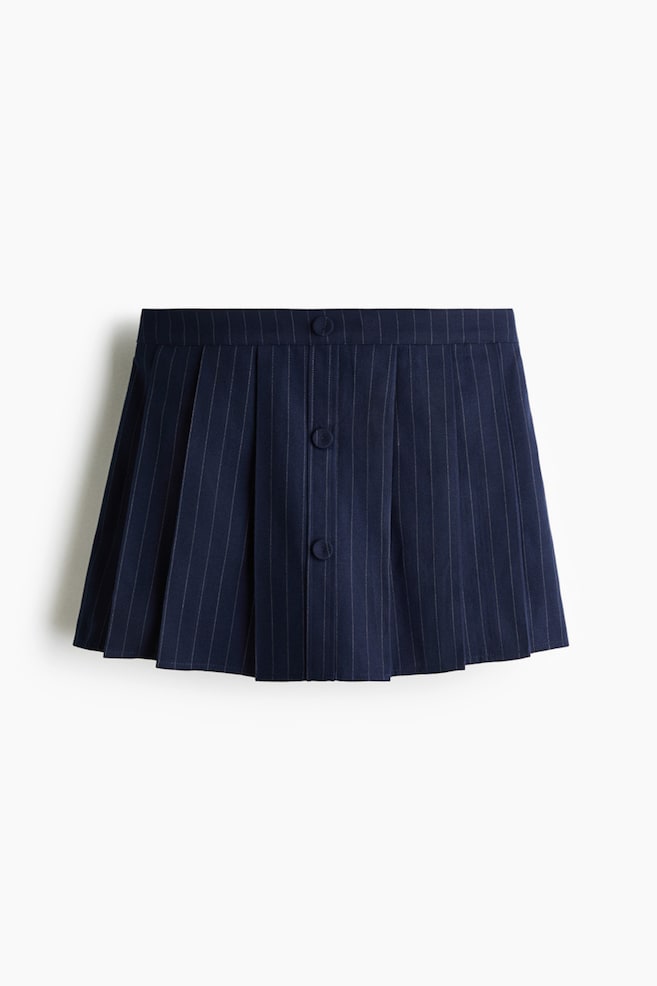 Pleated Twill Skort - Navy blue/pinstriped/Dark gray/pinstriped/Beige/pinstriped - 1