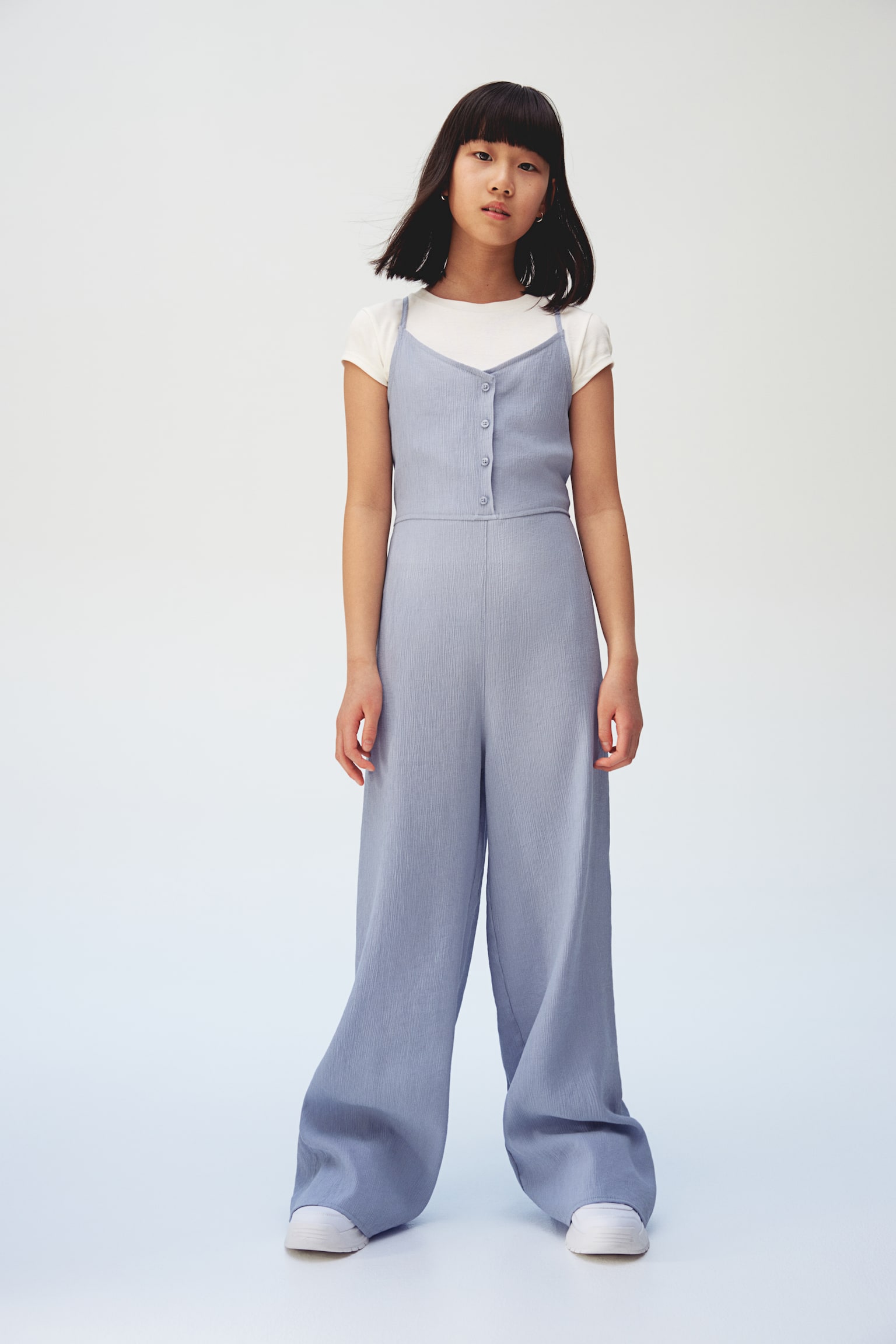 Woven jumpsuit - Light dusty blue - 6